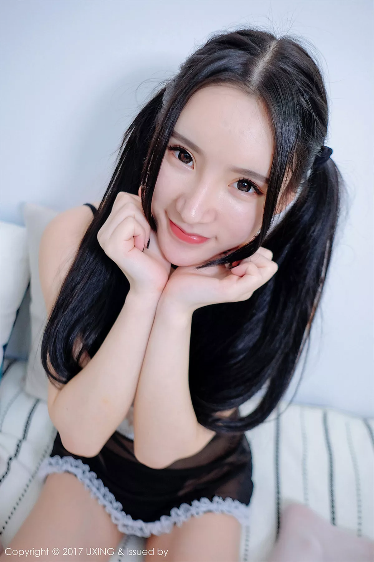 秀人集.com_[UXING优星馆]Vol.055_嫩模周于希dummy私房蕾丝女仆装+超薄紧身透视衣诱惑写真43P