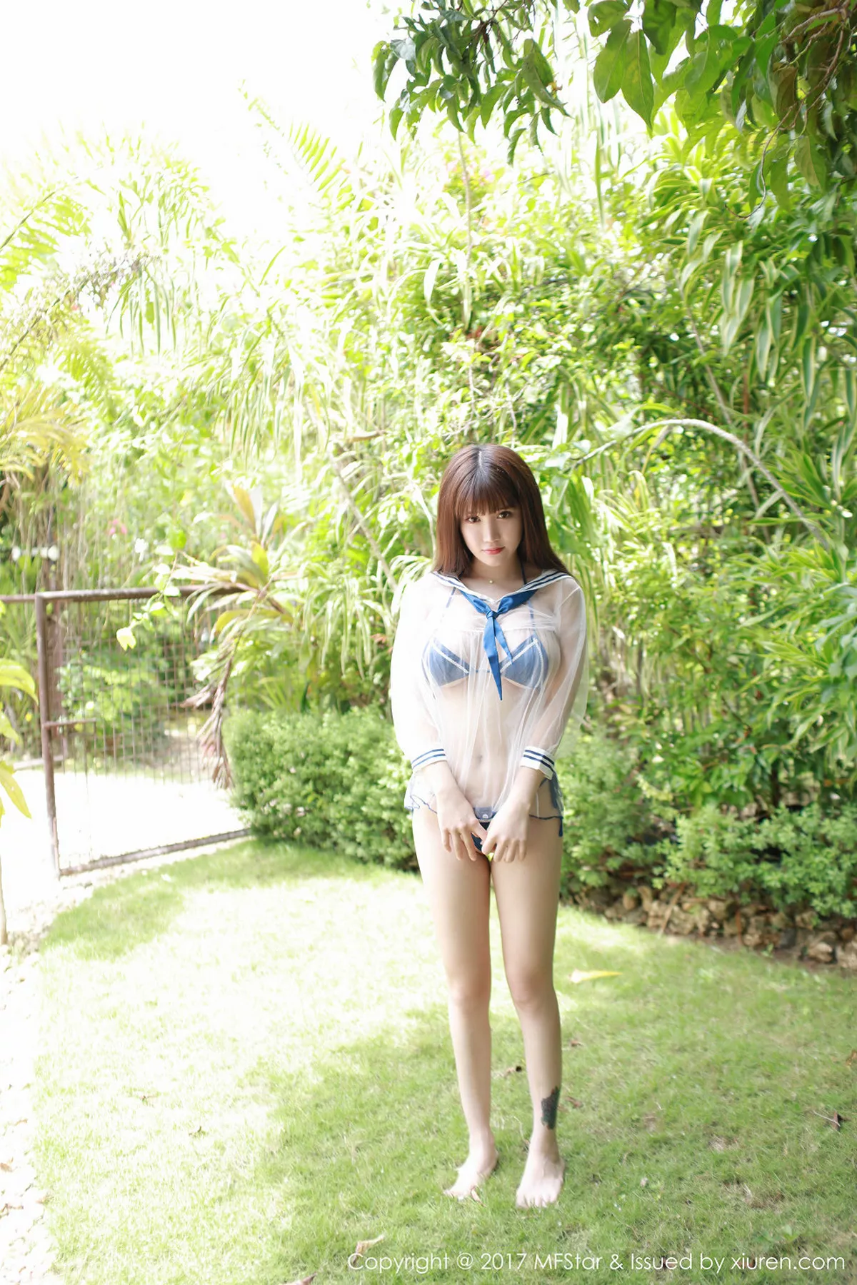 秀人集.com_[MFStar模范学院]Vol.105_嫩模K8傲娇萌萌薄荷岛旅拍性感肚兜加丁字裤诱惑写真45P