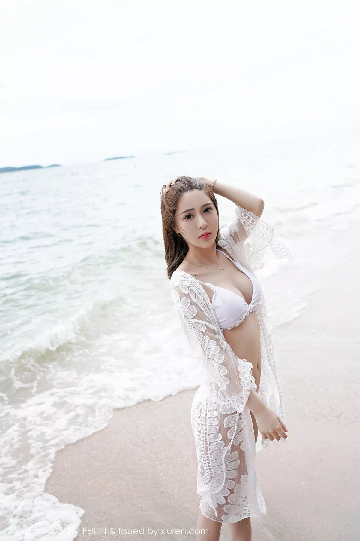 秀人集.com_[FeiLin嗲囡囡]Vol.110_嫩模luna张静燕海边沙滩性感黄色比基尼秀完美身材写真40P