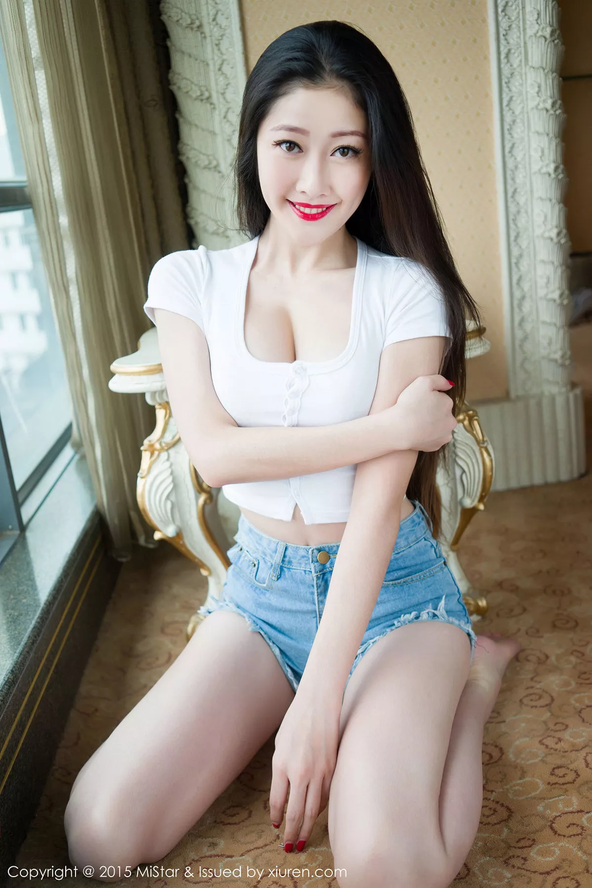 秀人集.com_[MiStar魅妍社]Vol.028_嫩模夏妍baby居家私房黑色蕾丝内裤诱惑翘臀写真60P