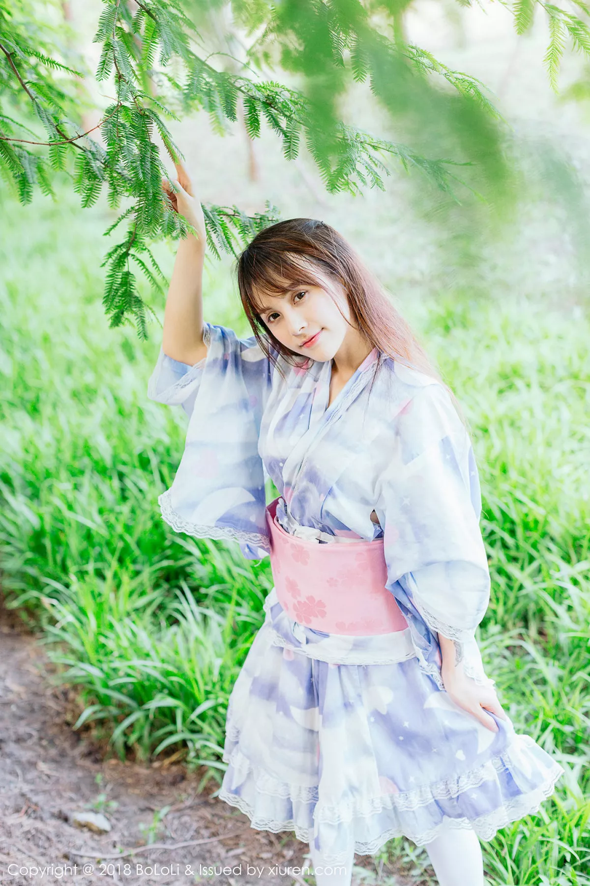 秀人集.com_[Tukmo兔几盟]Vol.118_嫩模夏美酱户外日系百花裙配白丝袜清新迷人写真61P