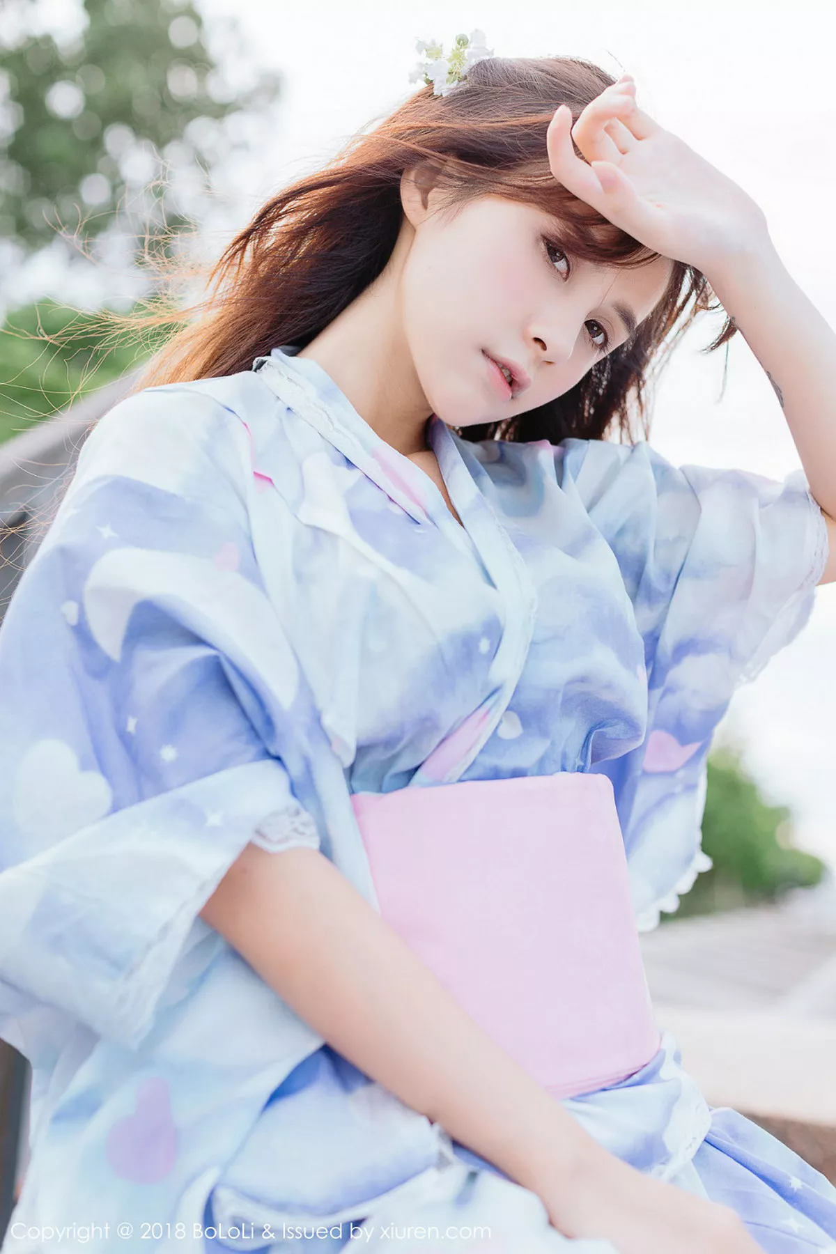 秀人集.com_[Tukmo兔几盟]Vol.118_嫩模夏美酱户外日系百花裙配白丝袜清新迷人写真61P