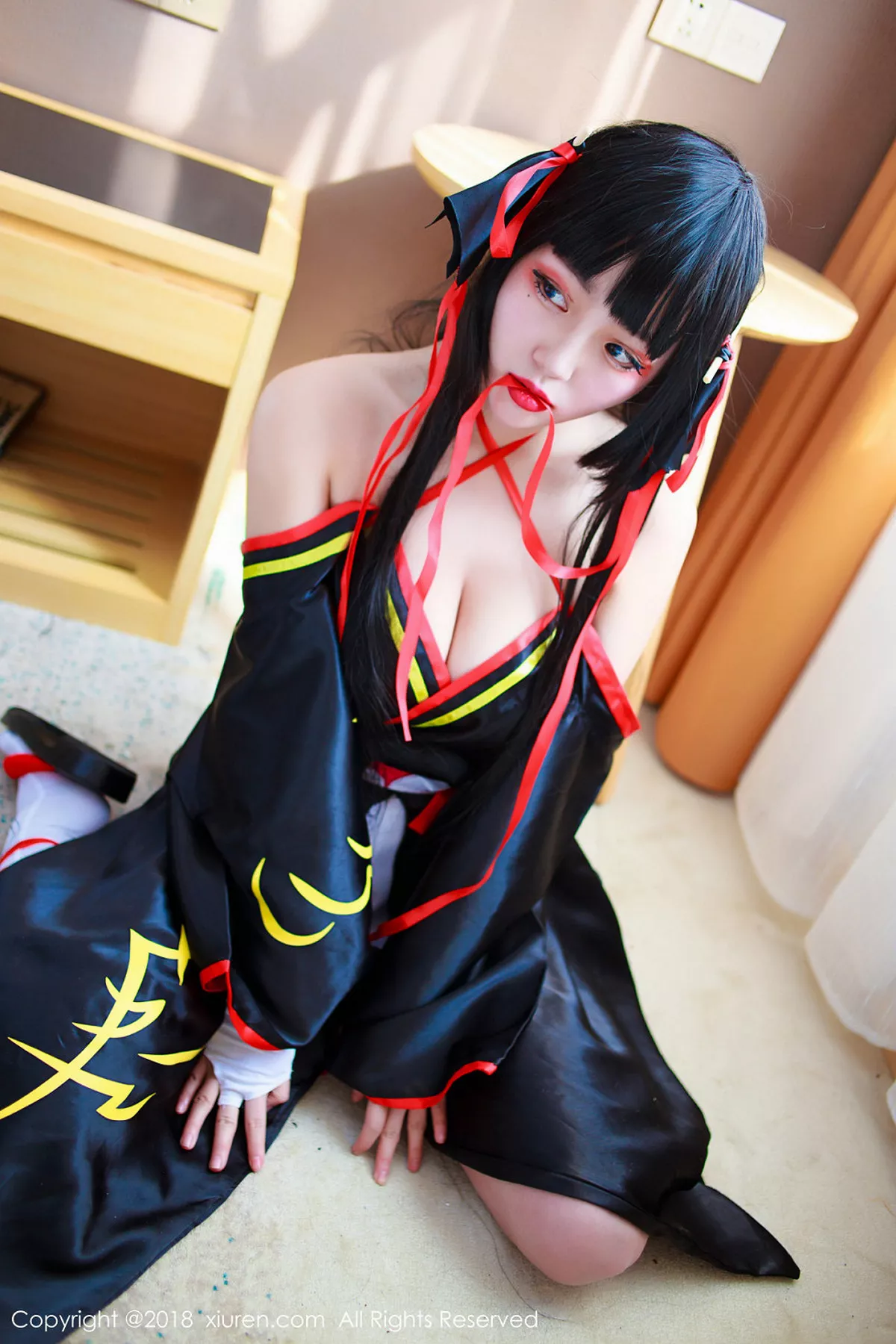 秀人集.com_[XiuRen秀人网]No.1118_嫩模米粒米粒私房COS露豪乳红色血滴子遮点极致诱惑写真50P