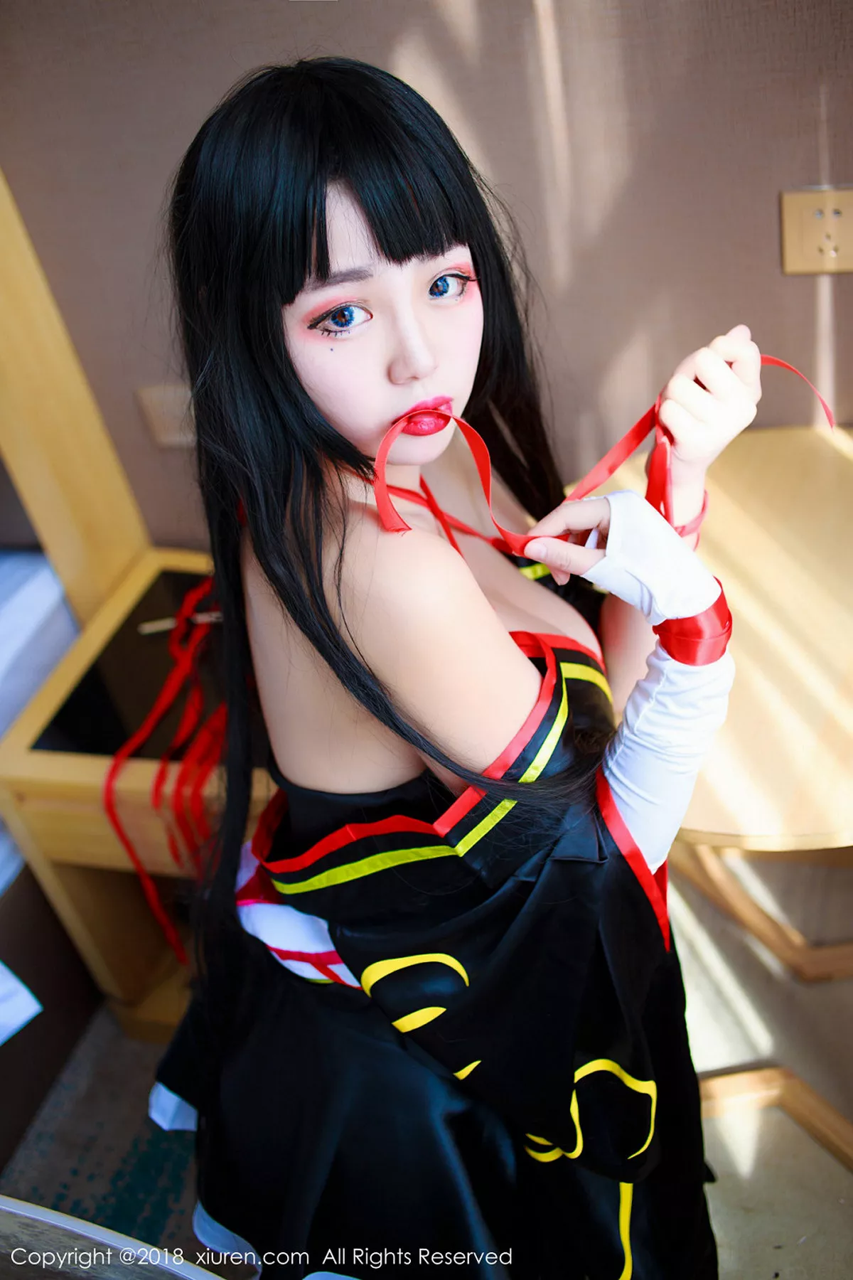 秀人集.com_[XiuRen秀人网]No.1118_嫩模米粒米粒私房COS露豪乳红色血滴子遮点极致诱惑写真50P