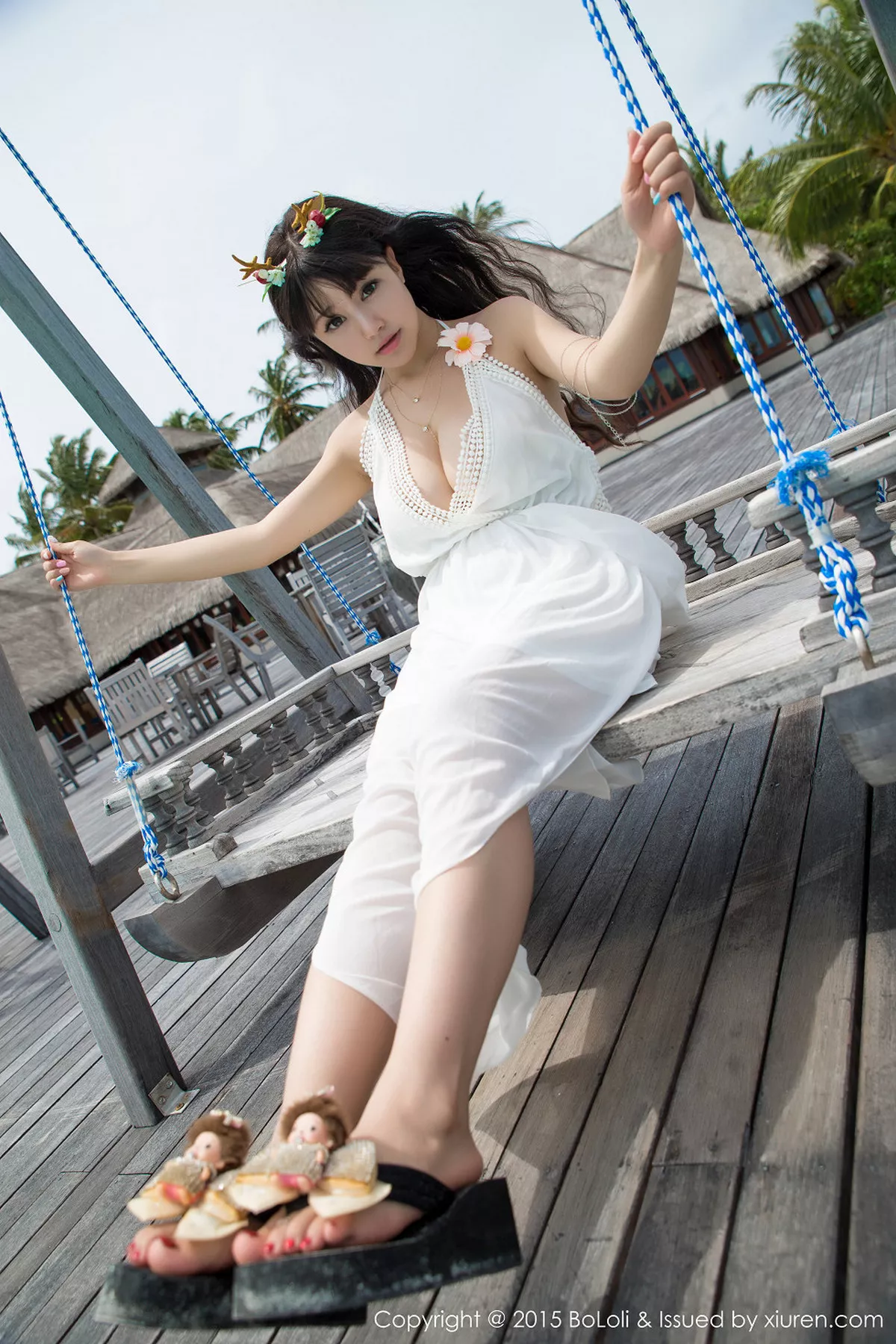 秀人集.com_[BoLoli波萝社]Vol.042_嫩模Barbie可儿马尔代夫旅拍黑色内衣秀童颜巨乳写真46P