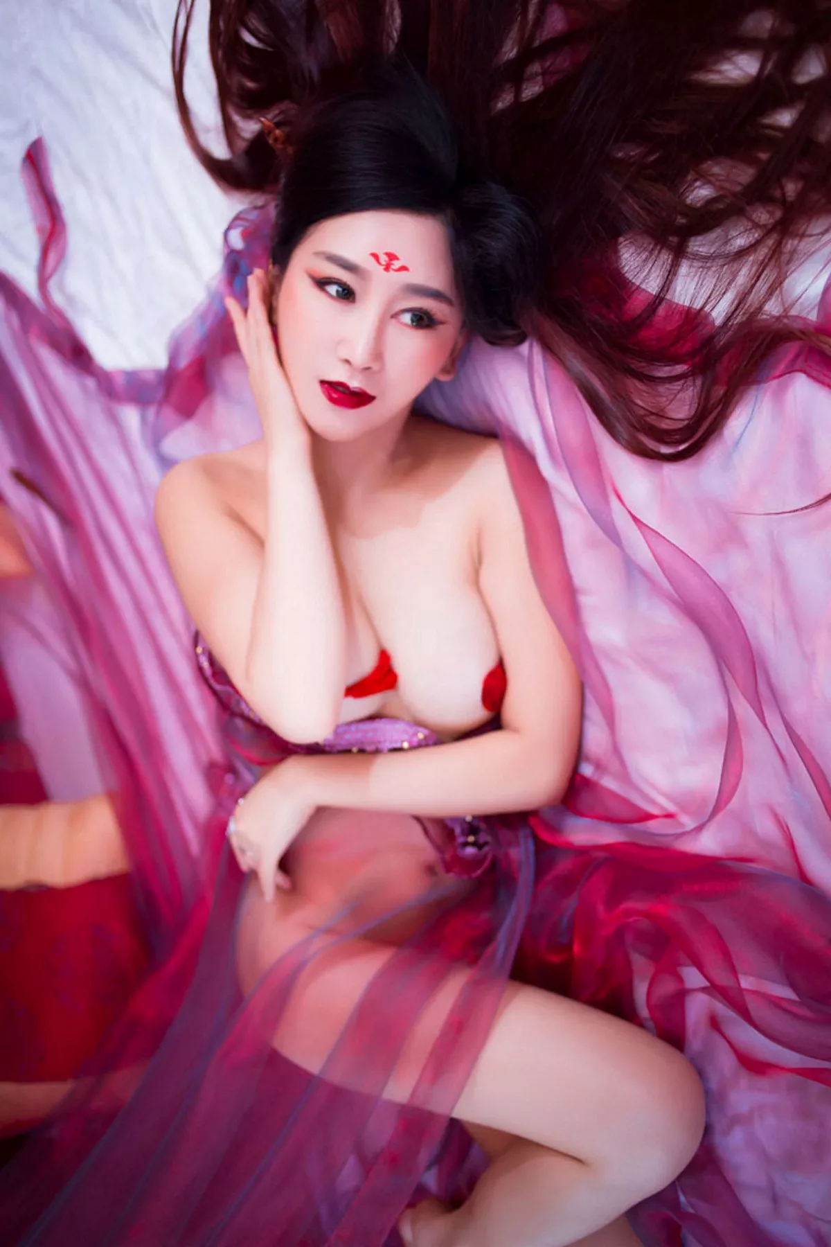 秀人集.com_[XiuRen秀人网]No.382_嫩模邹晶晶《花千骨魔化》COS七夕福利红色小内裤诱惑写真57P