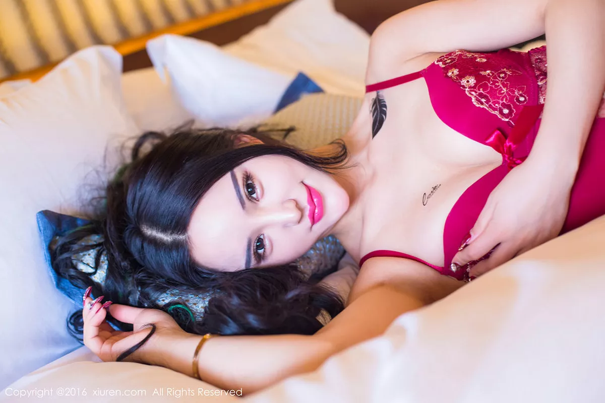 秀人集.com_[XiuRen秀人网]No.506_网络红人陈雅漫VICKY红色情趣内衣秀美胸性感红唇写真88P