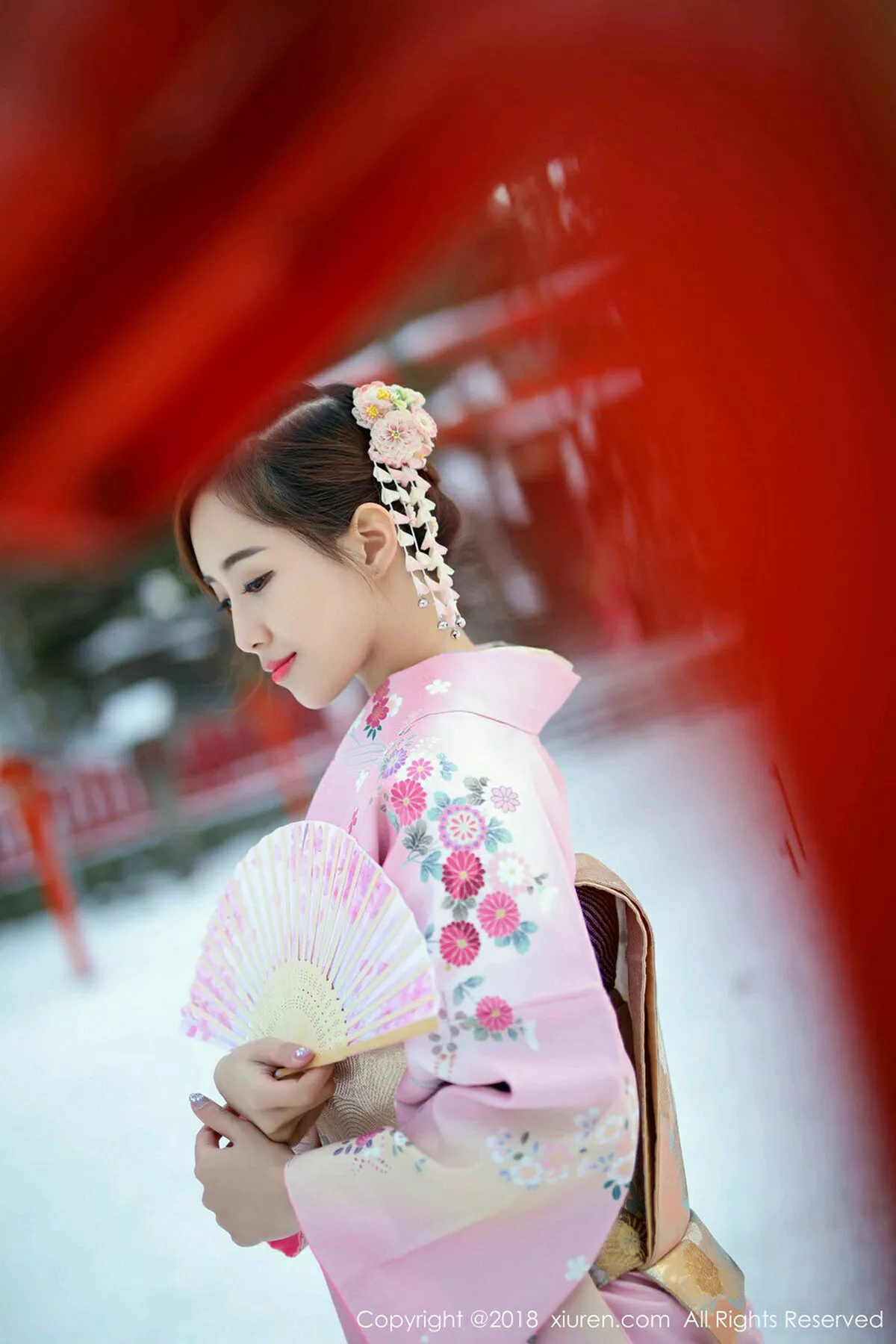 秀人集.com_[XiuRen秀人网]No.1228_美女猫宝北海道旅拍粉色和服+粉色比基尼惹火诱惑写真49P