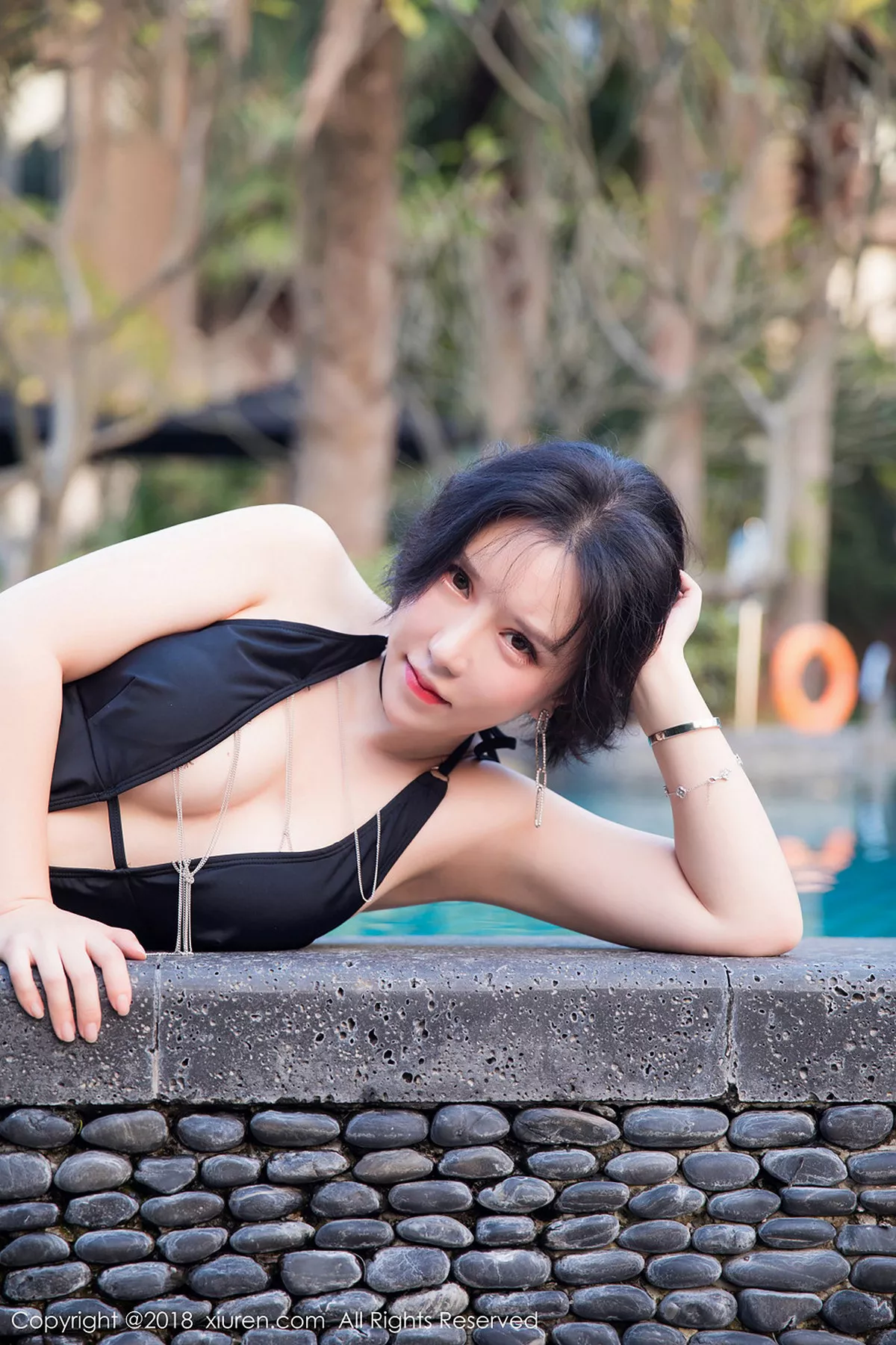 秀人集.com_[XiuRen秀人网]No.1259_嫩模沈欢欣私房黑色高叉连体衣+性感粉色内衣完美诱惑写真50P