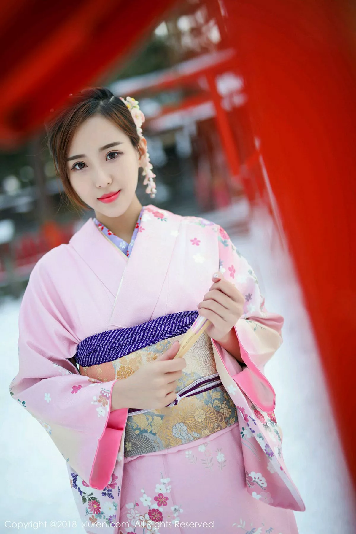 秀人集.com_[XiuRen秀人网]No.1228_美女猫宝北海道旅拍粉色和服+粉色比基尼惹火诱惑写真49P