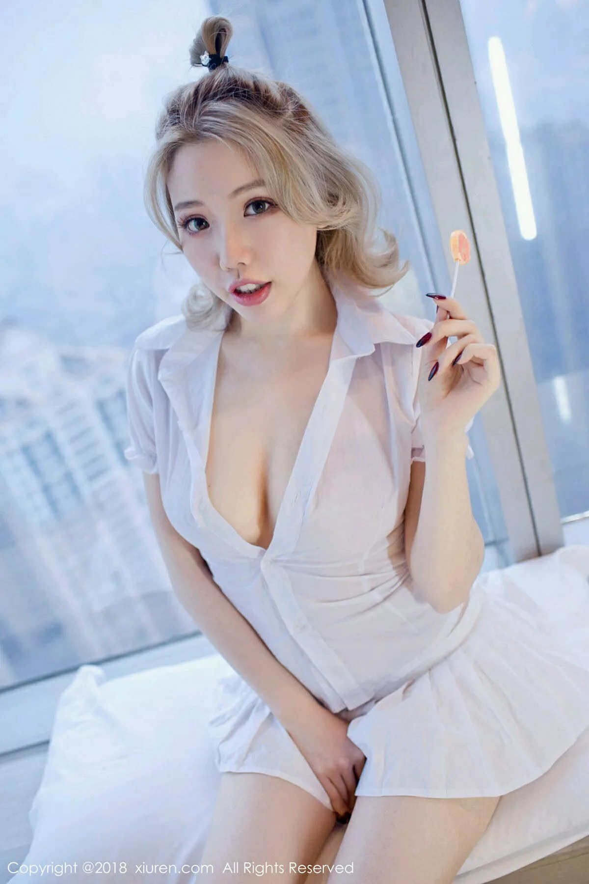 秀人集.com_[XiuRen秀人网]No.1235_女神黄乐然白衬衣配薄纱短裙透视秀豪乳翘臀极致诱惑写真56P