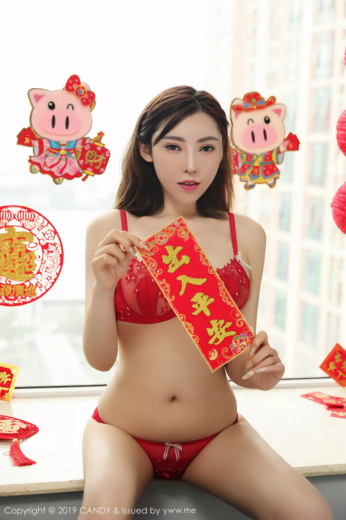 秀人集.com_[Candy网红馆]Vol.070_嫩模萌汉药baby新春祝福性感红色内衣秀完美身材诱惑写真42P