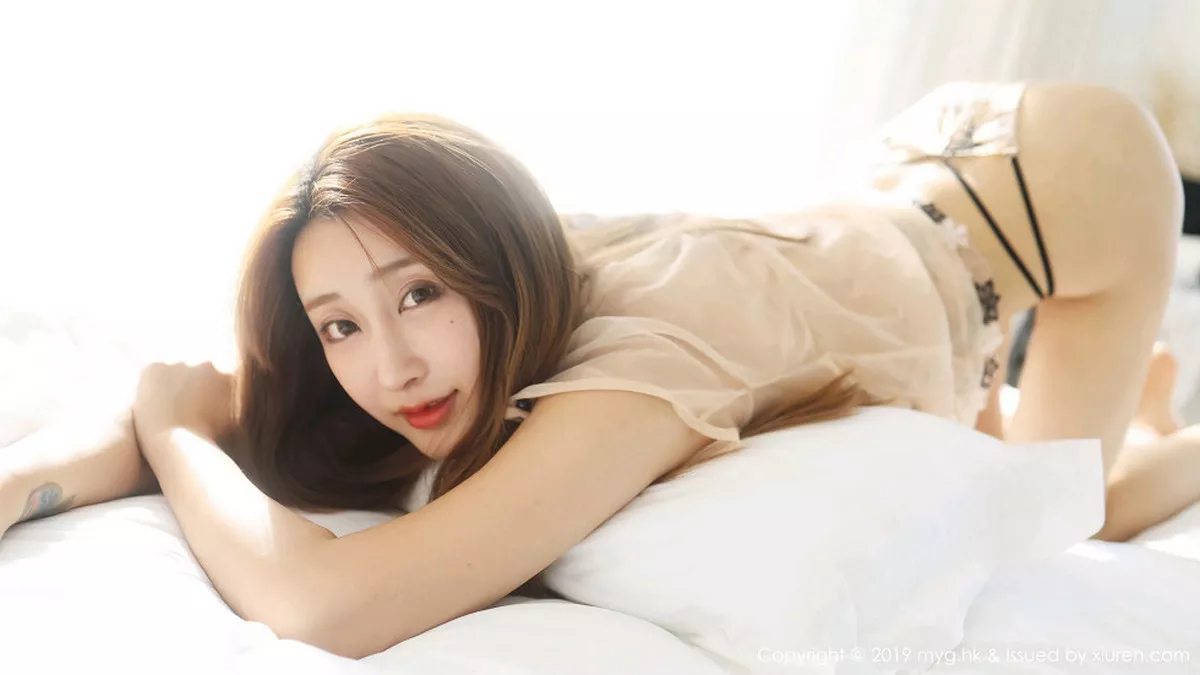 秀人集.com_[MyGirl美媛馆]Vol.375_嫩模奈美nana私房床上薄纱透视内衣配丁字裤惹火诱惑写真63P