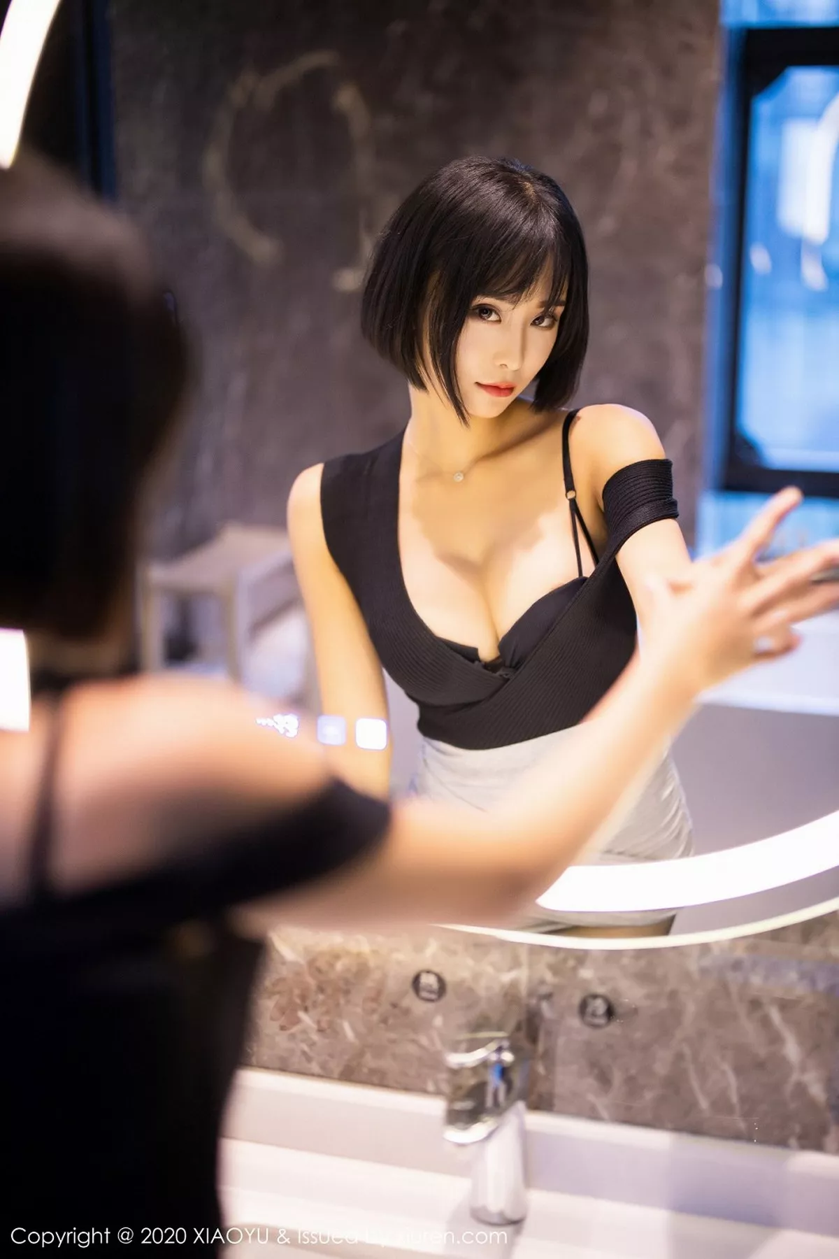 秀人集.com_[XiaoYu画语界]Vol.261_嫩模蓝夏Akasha私房性感内衣系列无内黑丝极致诱惑写真98P