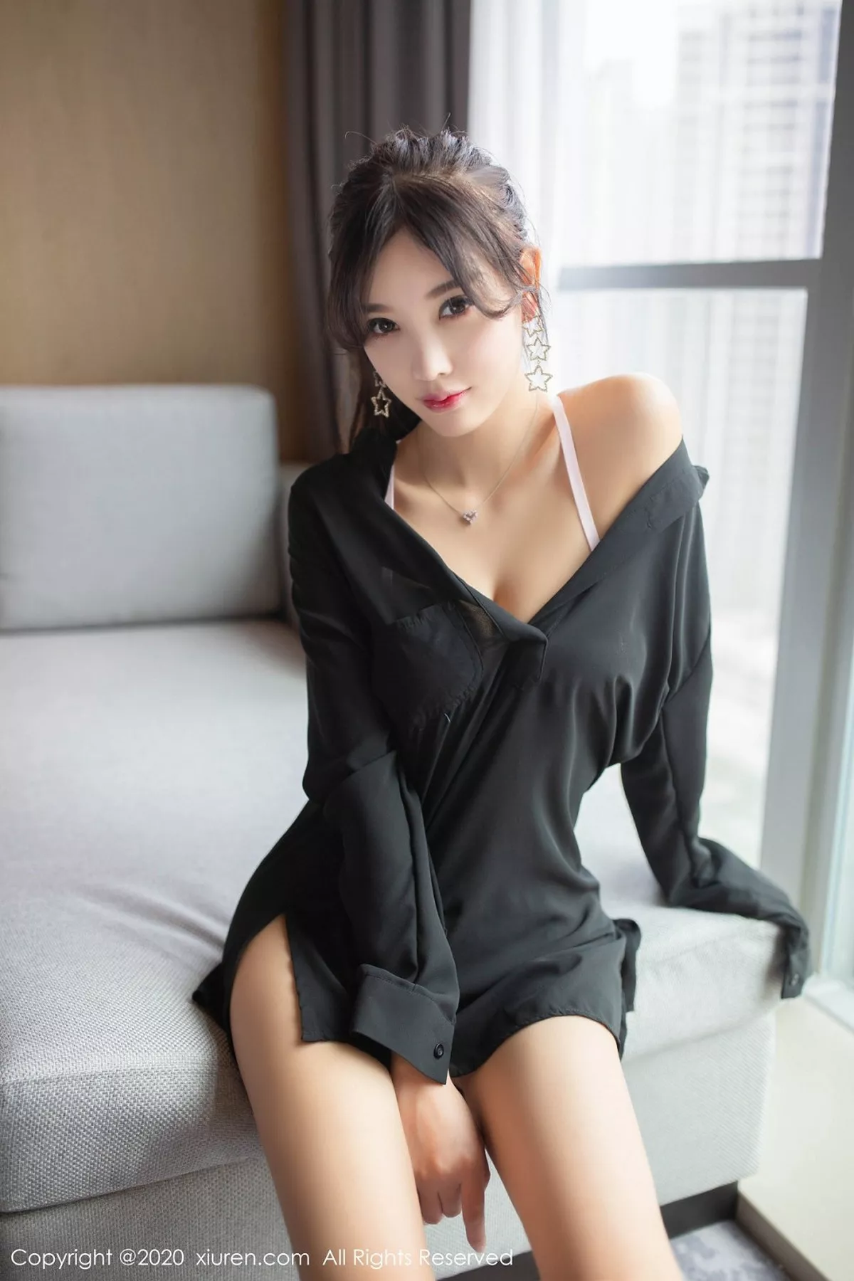 秀人集.com_[XiuRen秀人网]No.2151_女神杨晨晨sugar私房男友黑衬衫主题半脱露性感内衣诱惑写真78P