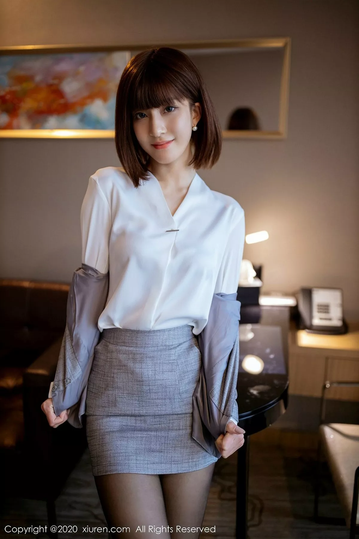 秀人集.com_[XiuRen秀人网]No.2105_嫩模林文文yooki私房西装秘书主题半脱露性感黑色内衣诱惑写真68P