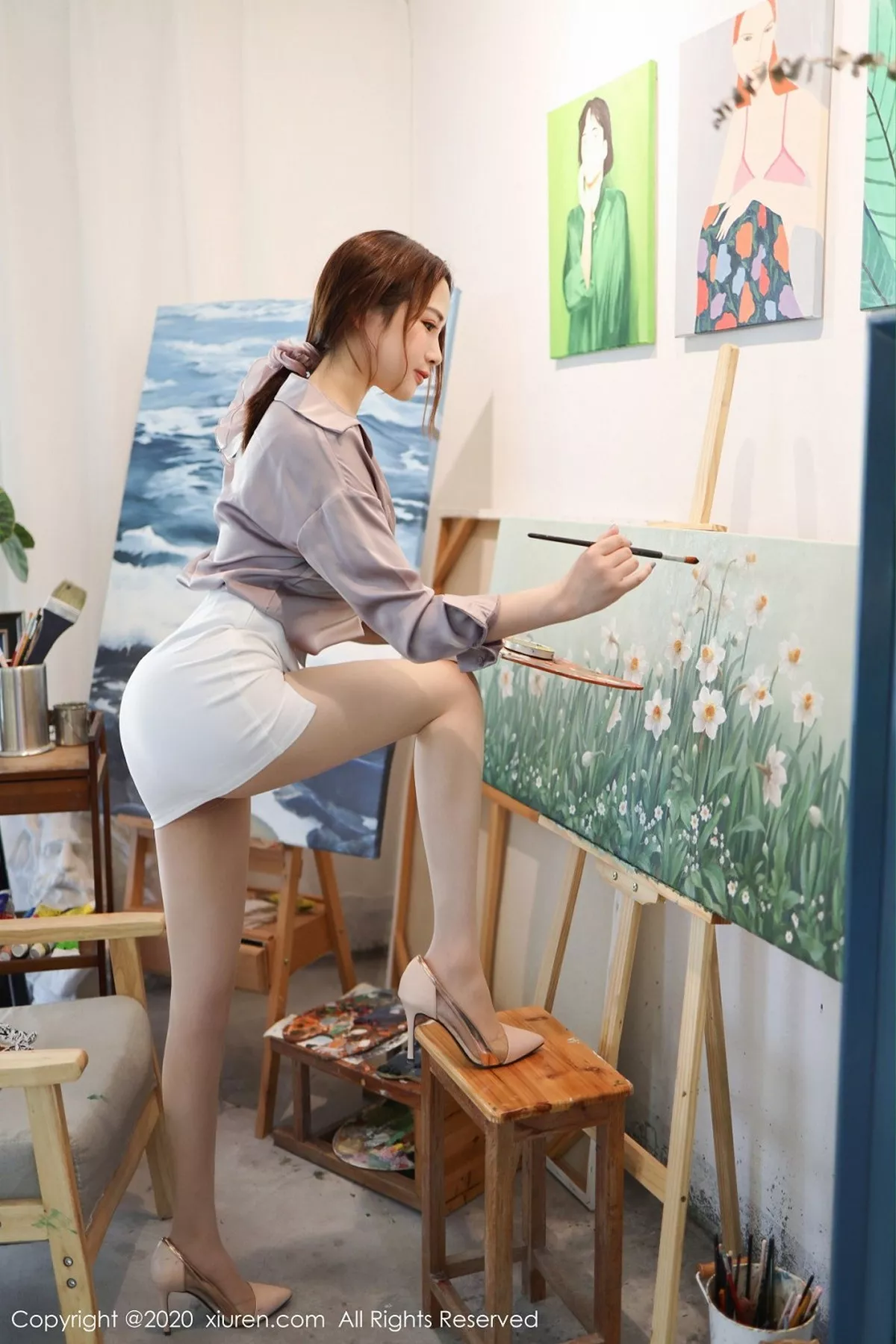 秀人集.com_[XiuRen秀人网]No.2288_嫩模蛋糕Cake画室剧情主题性感内衣配开档肉丝裤袜撩人诱惑写真71P