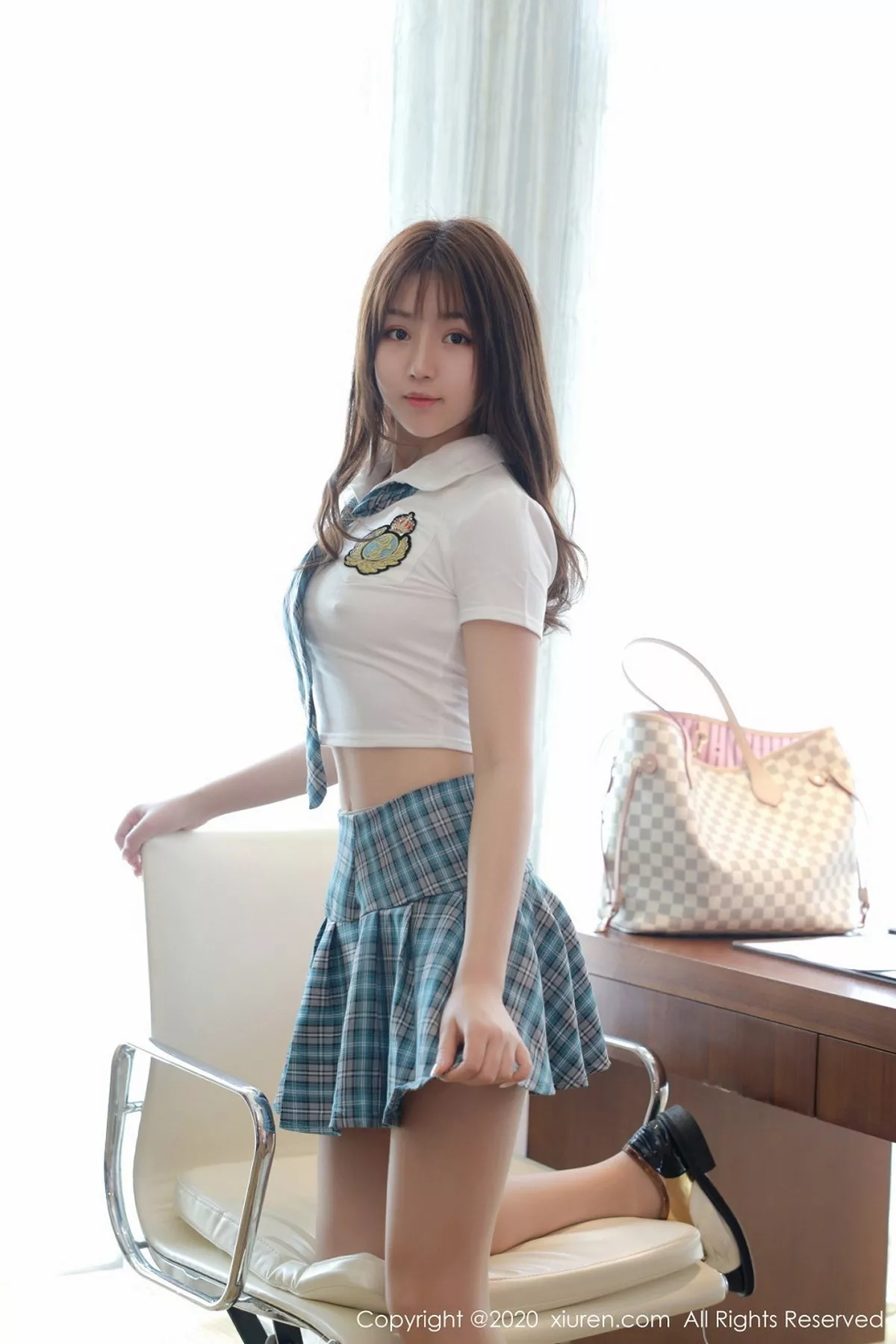 秀人集.com_[XiuRen秀人网]No.2291_嫩模梦梵经典JK少女制服主题半脱短裙露性感内裤翘臀诱惑写真52P