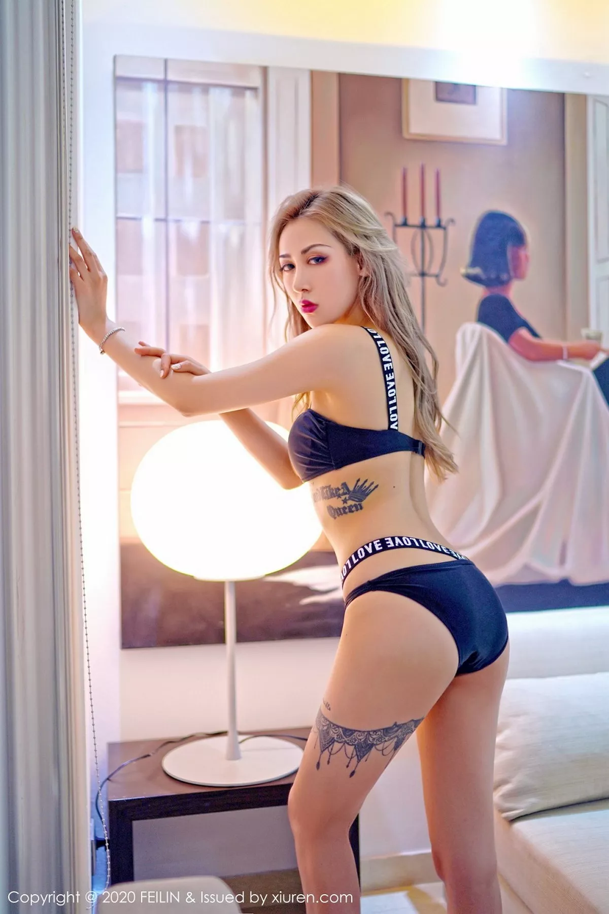 秀人集.com_[FeiLin嗲囡囡]VOL.236_嫩模晗大大Via私房黑色内衣+户外比基尼秀苗条身材性感写真106P