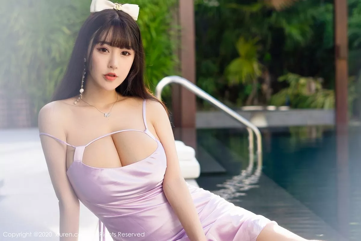 秀人集.com_[XiuRen秀人网]No.2353_女神朱可儿Flower三亚旅拍泳池紫色典雅礼裙湿身秀豪乳诱惑写真48P