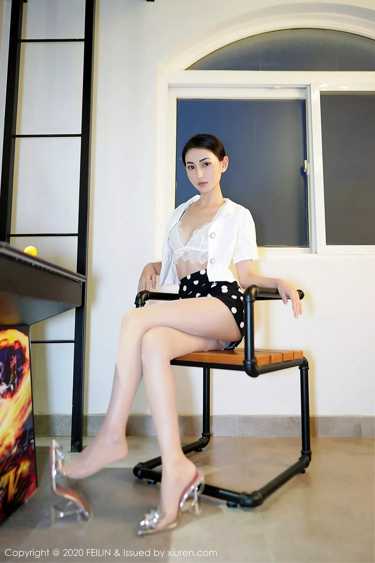 秀人集.com_[FeiLin嗲囡囡]VOL.338_嫩模程慧娴Phoebe私房白色蕾丝内衣配白丝渔网撩人诱惑写真42P