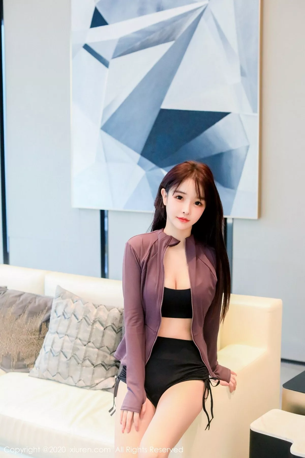 秀人集.com_[XiuRen秀人网]No.2696_嫩模南初妹妹黑色运动内衣主题私房瑜伽姿势秀完美身材诱惑写真40P