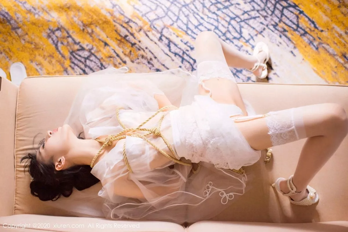 秀人集.com_[XiuRen秀人网]No.2746_嫩模还是陈梵妮绳艺捆绑新娘主题白色吊带蕾丝袜撩人诱惑写真56P