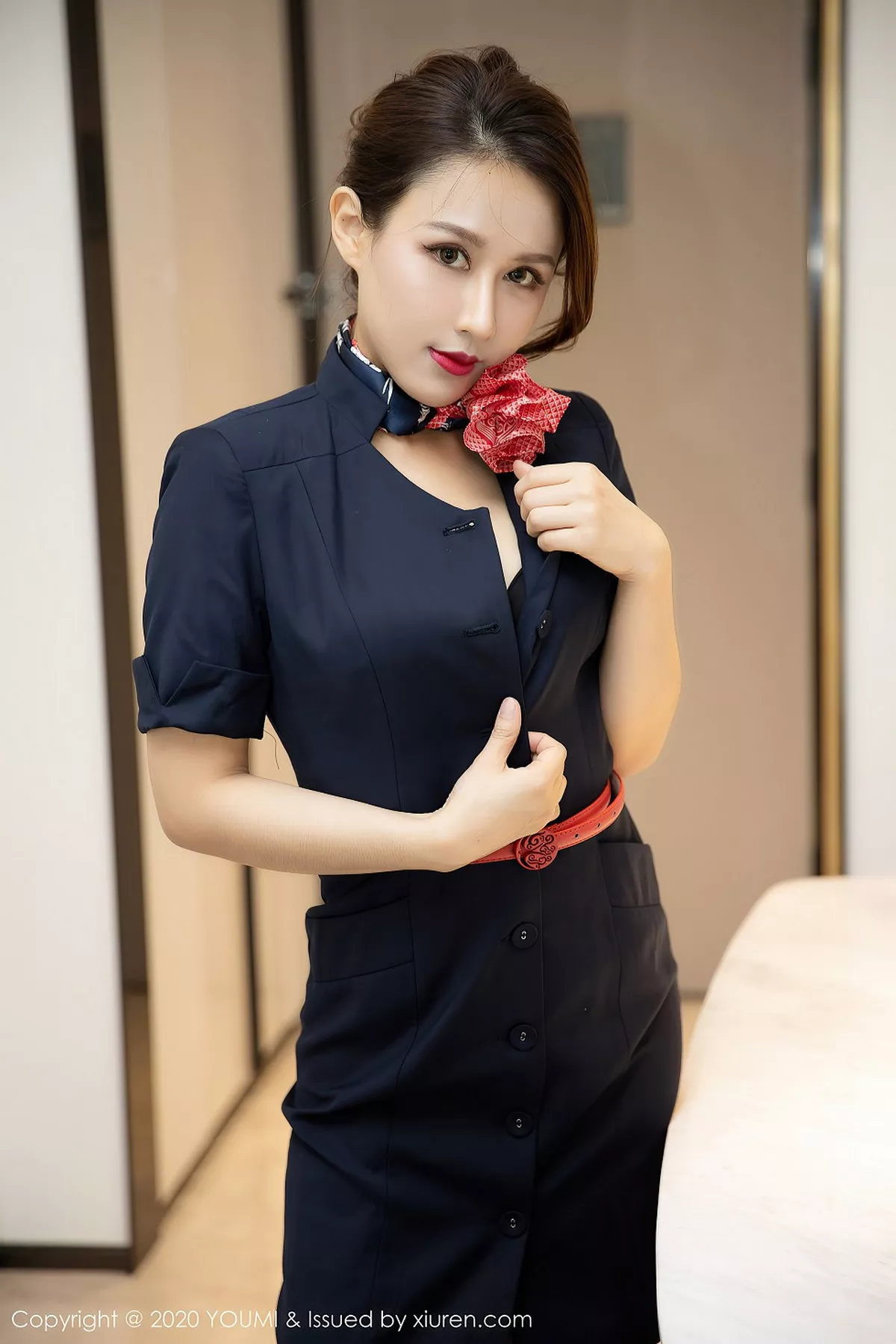 秀人集.com_[YouMi尤蜜荟]Vol.536_嫩模徐安安私房空乘制服配无内黑丝裤袜情趣捆绑诱惑写真56P