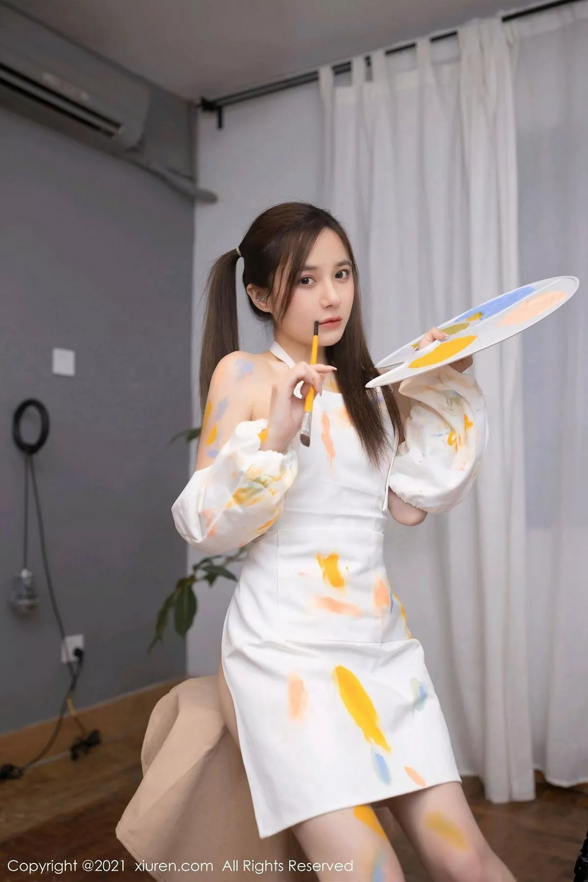 秀人集.com_[XiuRen秀人网]No.3048_嫩模鱼子酱Fish邻居小哥哥画室主题半脱露完美身材诱惑写真70P