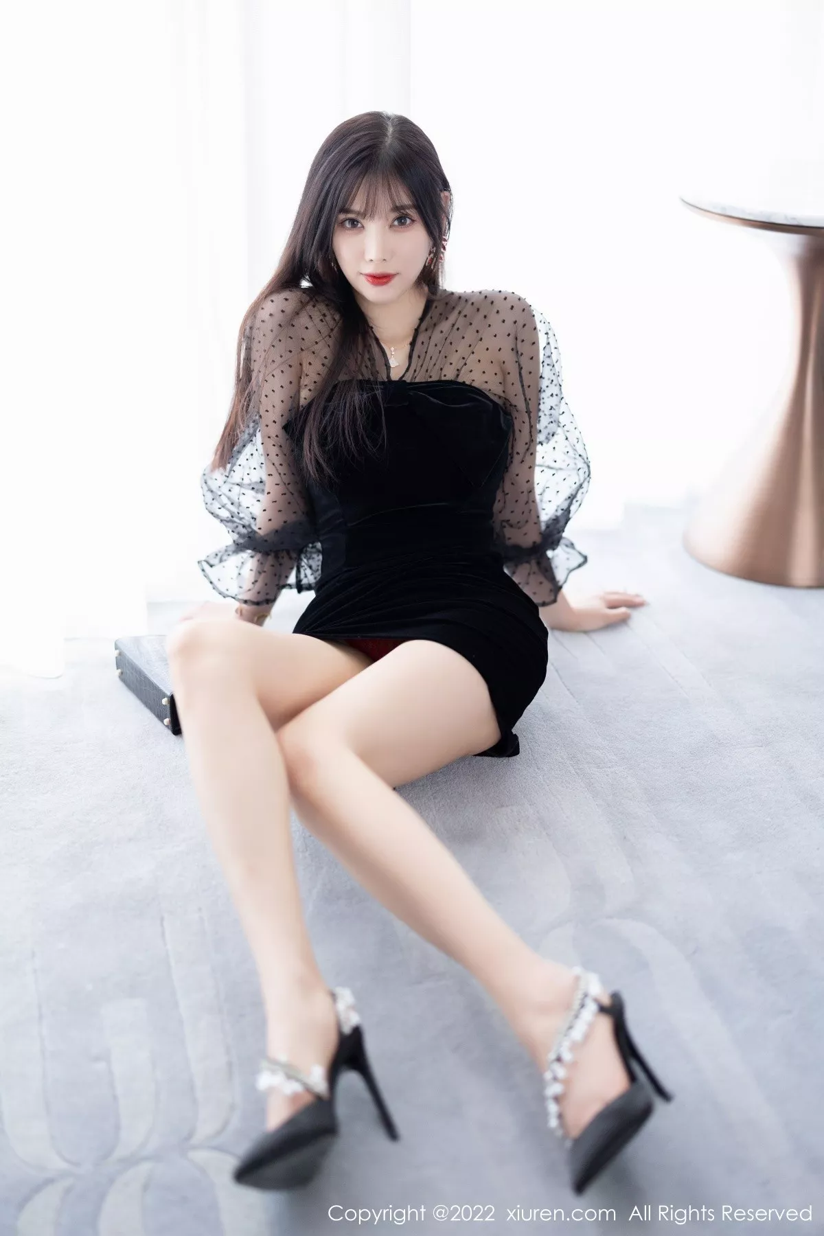 秀人集.com_[XiuRen秀人网]No.5264_女神杨晨晨Yome脱黑色轻透连衣裙露红色蕾丝内衣惹火诱惑写真84P