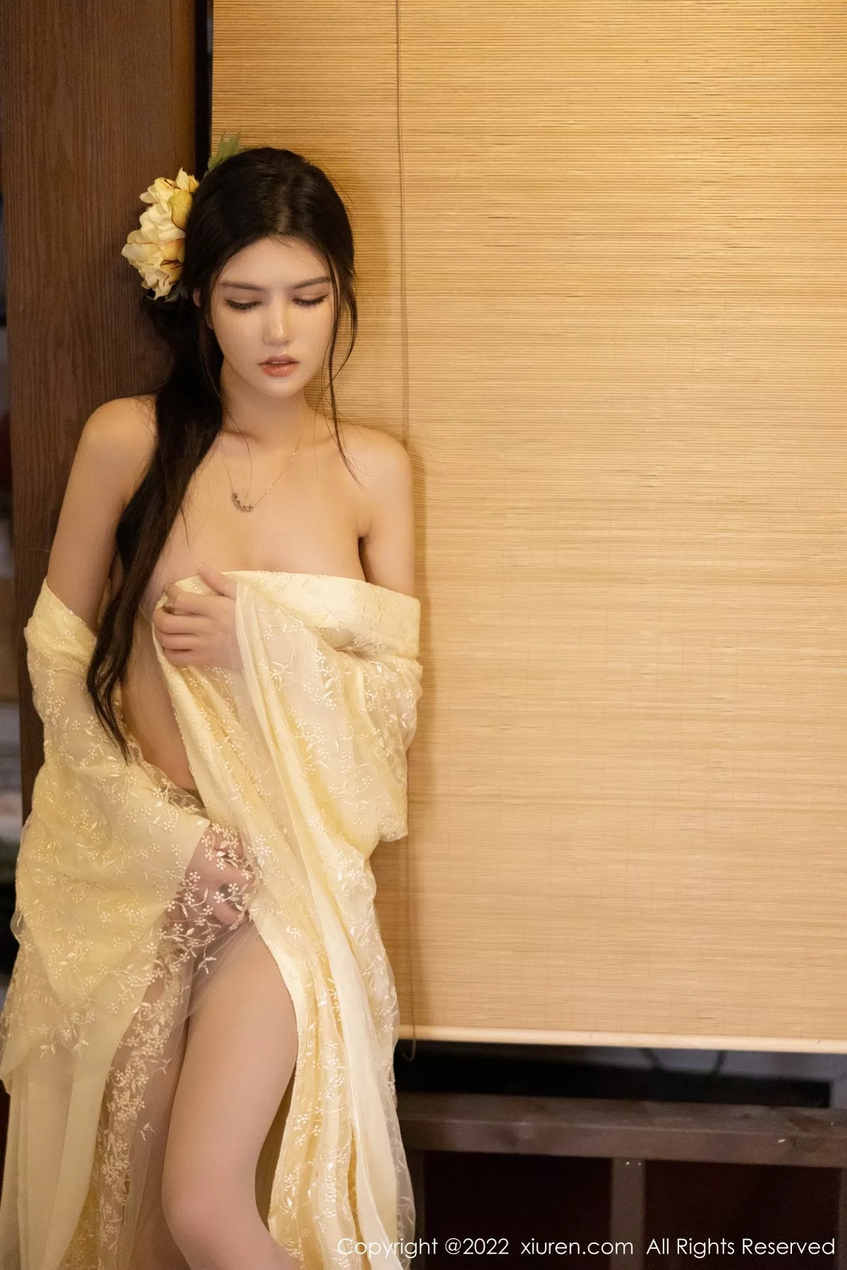 秀人集.com_[XiuRen秀人网]No.5387_模特媛媛酱belle淡黄轻透古装服配超薄肉丝秀惹火身材诱惑写真60P