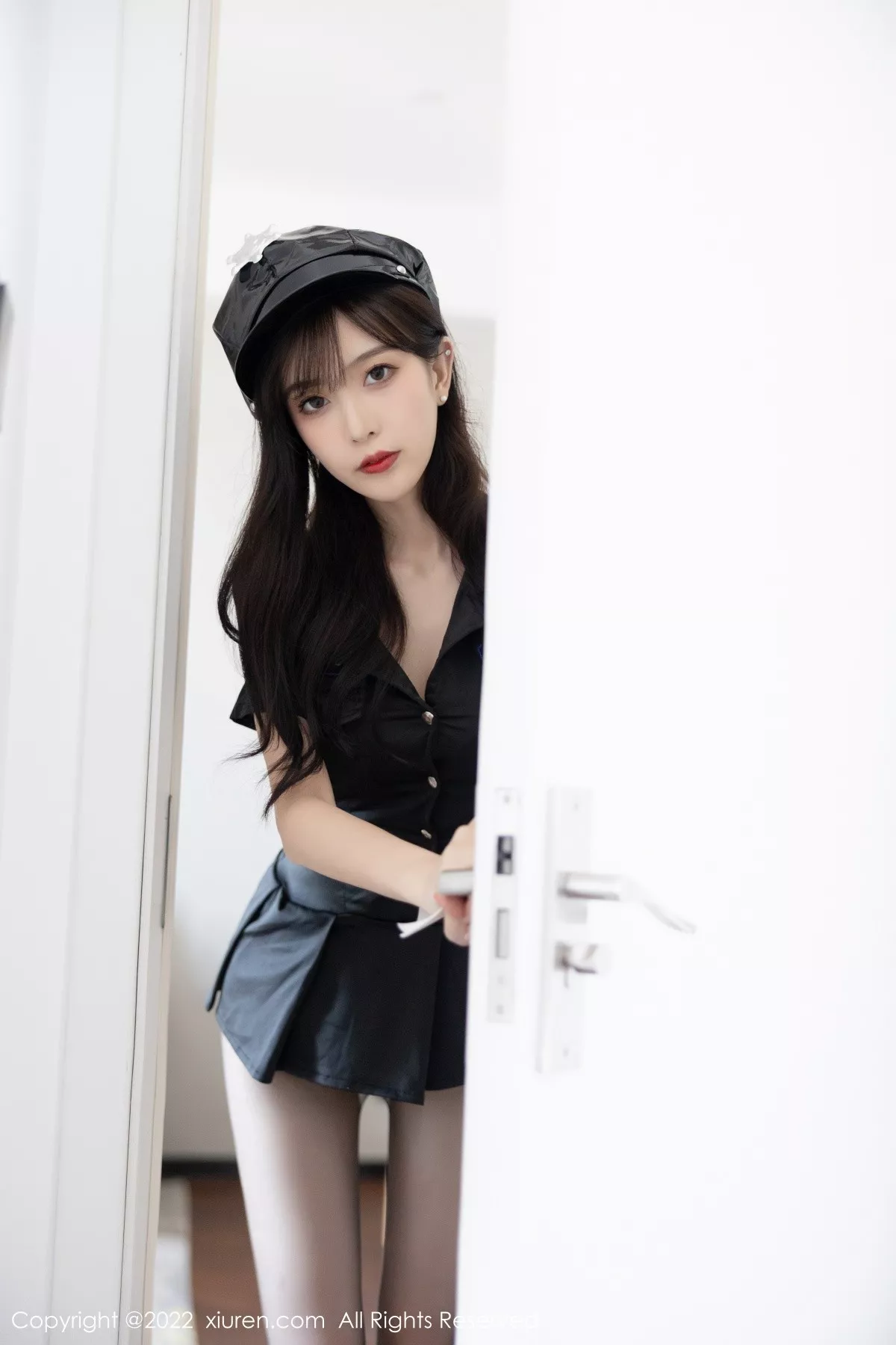 秀人集.com_[XiuRen秀人网]No.5517_模特林星阑脱黑色制服露性感暗绿色蕾丝内衣超薄黑丝诱惑写真88P