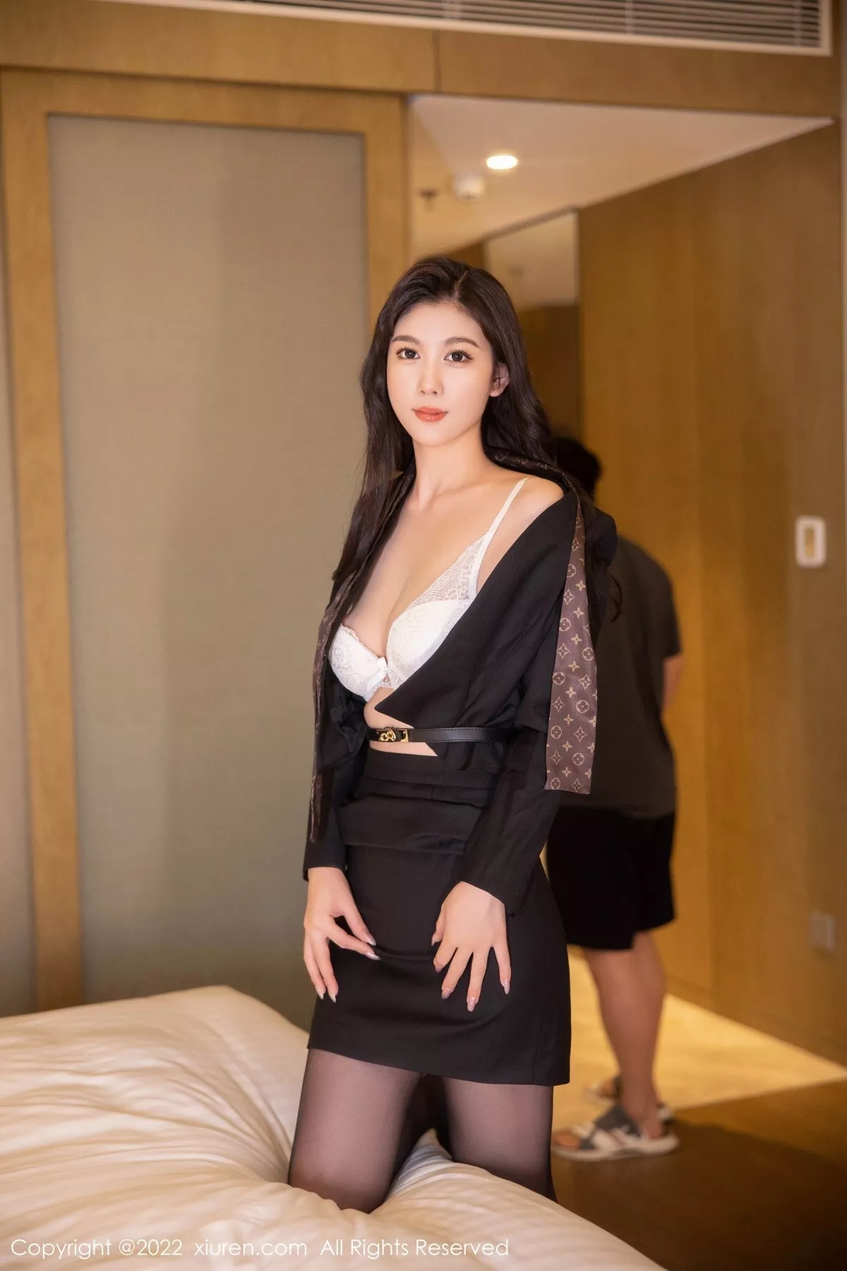 秀人集.com_[XiuRen秀人网]No.5471_模特李雅柔182CM脱黑色职业套装露性感白色蕾丝内衣诱惑写真81P