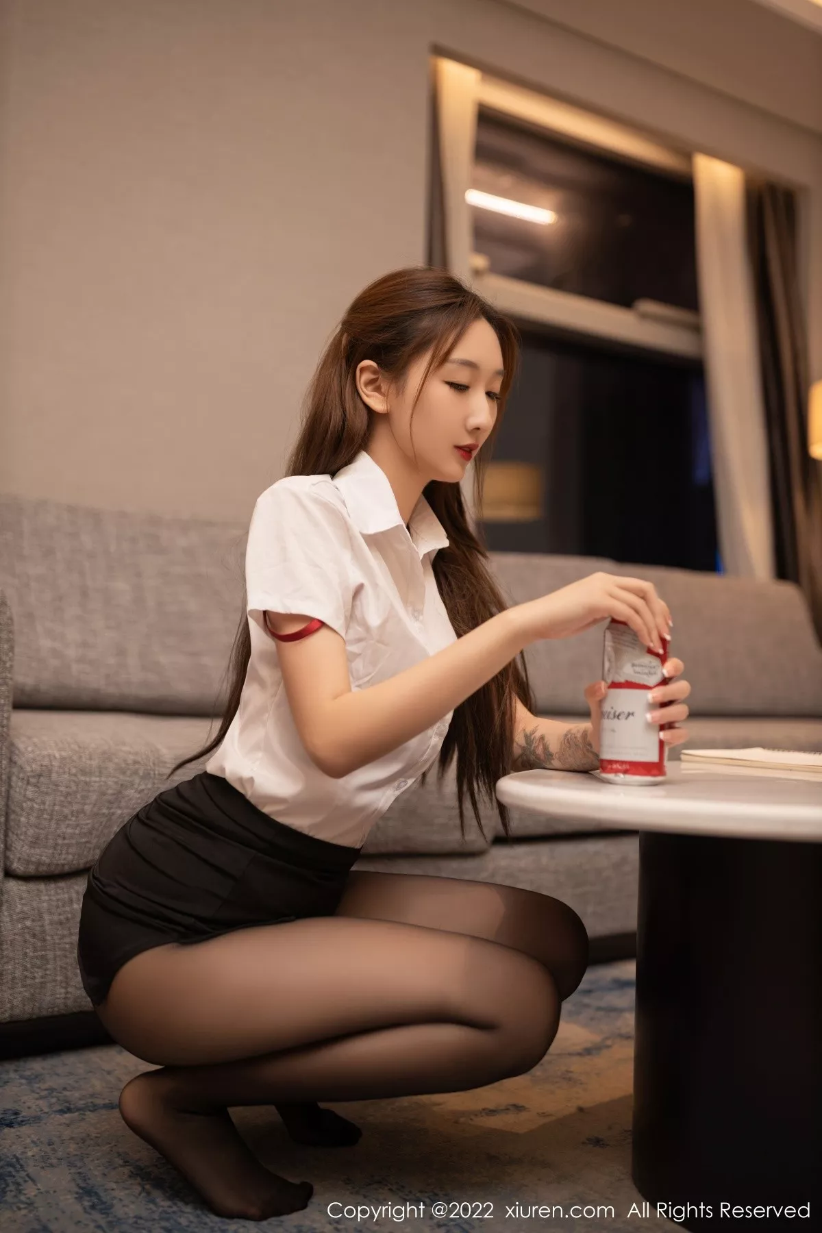 秀人集.com_[XiuRen秀人网]No.5490_模特江真真性感白T配黑短裙露性感红色蕾丝内衣迷人诱惑写真80P