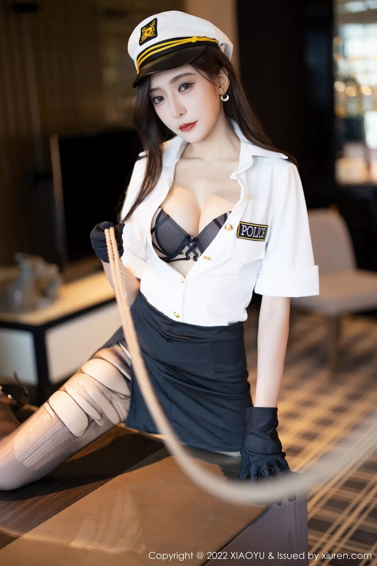 秀人集.com_[XiaoYu画语界]Vol.867_女神王馨瑶yanni韩国女警官制服露蕾丝内衣配破烂黑丝诱惑写真90P