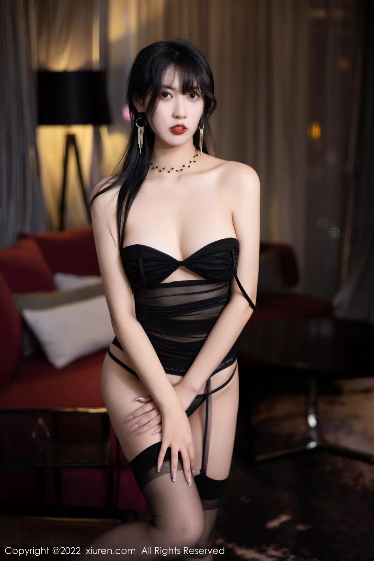 秀人集.com_[XiuRen秀人网]No.5850_模特林子遥私房性感红色薄纱睡衣+性感黑色内衣完美诱惑写真81P