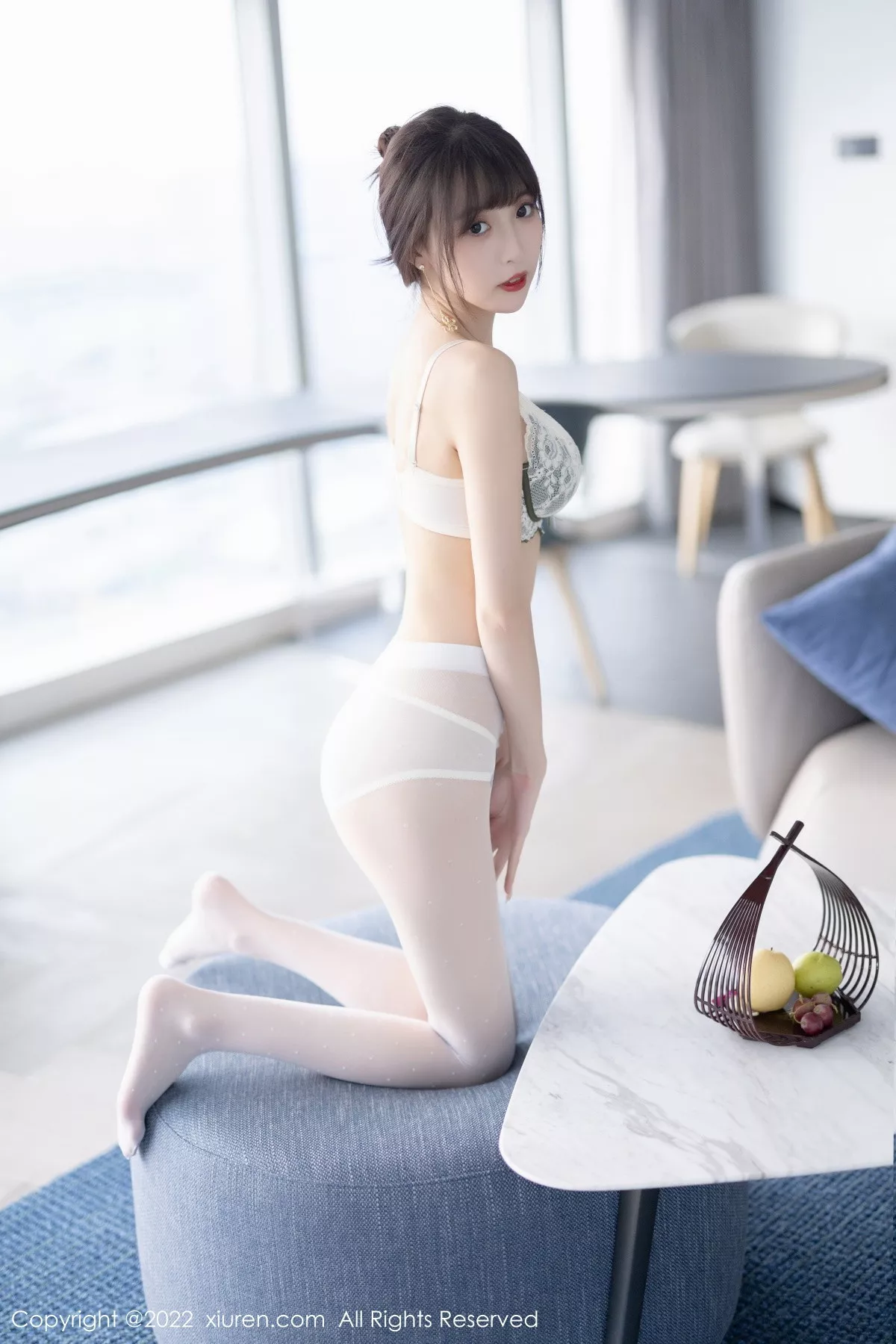 秀人集.com_[XiuRen秀人网]No.5757_模特林星阑白色图案旗袍露浅色蕾丝内衣配白丝袜甜美迷人写真90P