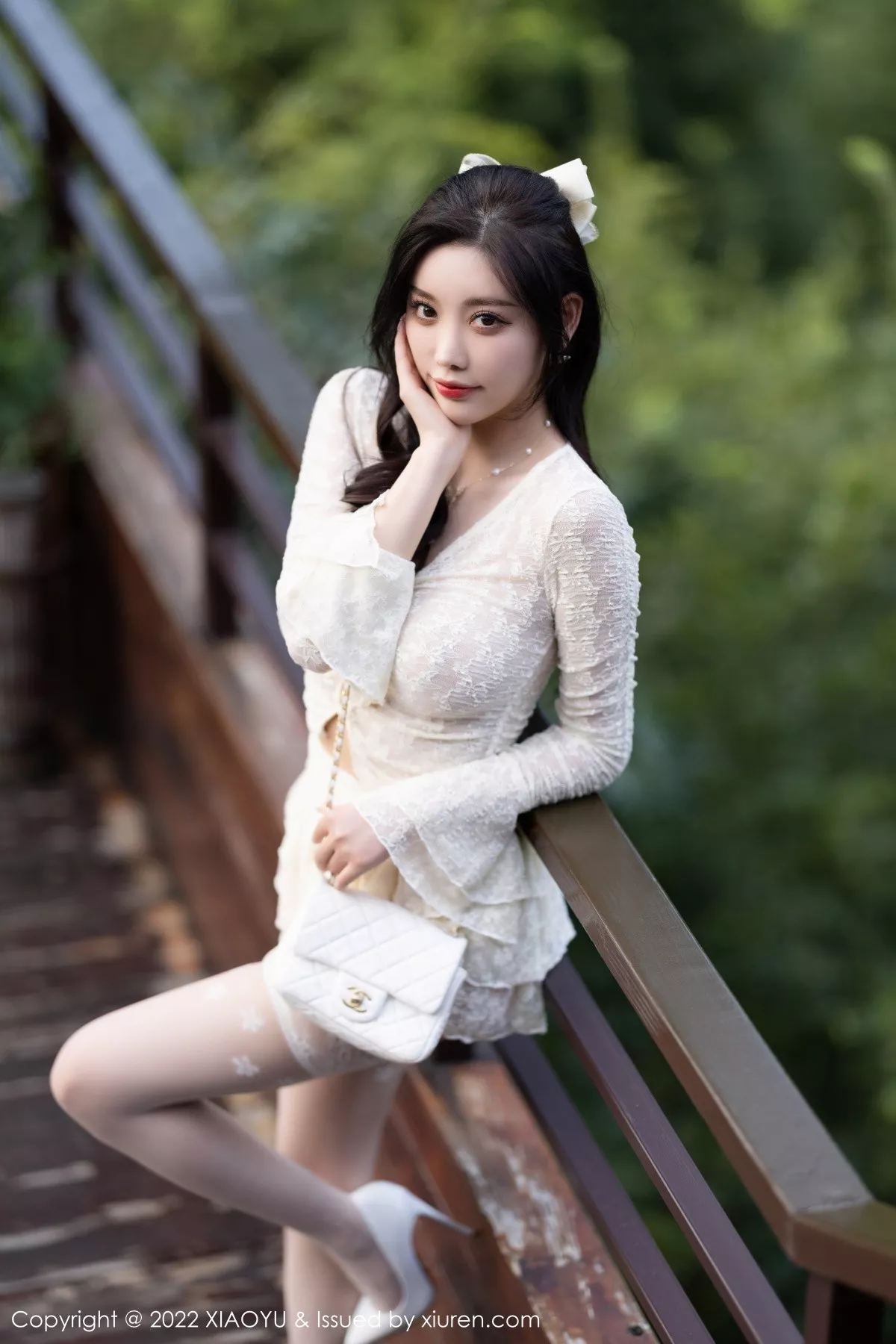 秀人集.com_[XiaoYu画语界]Vol.912_女神杨晨晨Yome性感白色薄纱服饰配蕾丝袜秀翘臀美腿诱惑写真90P