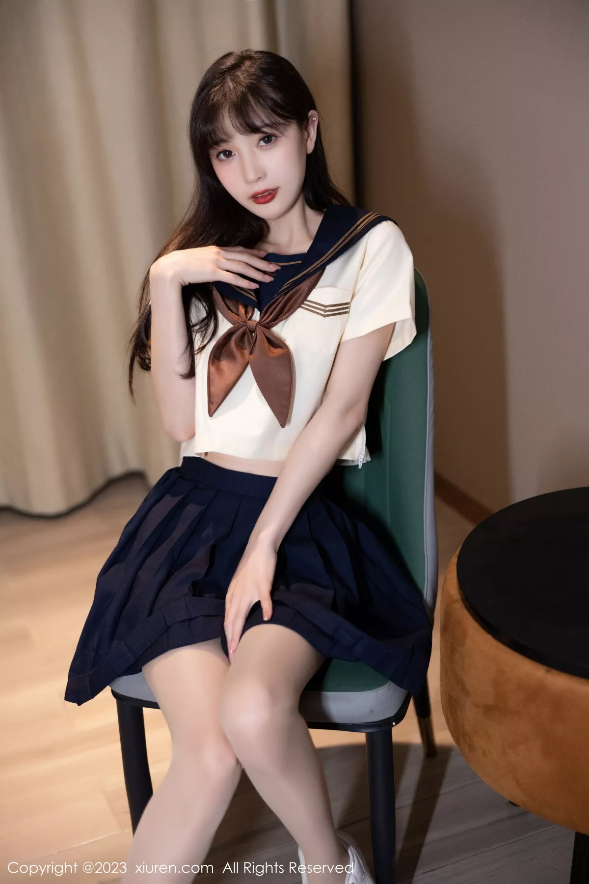 秀人集.com_[XiuRen秀人网]No.6126_模特林星阑海南岛旅拍脱学妹制服露白色内衣原色丝袜诱惑写真81P