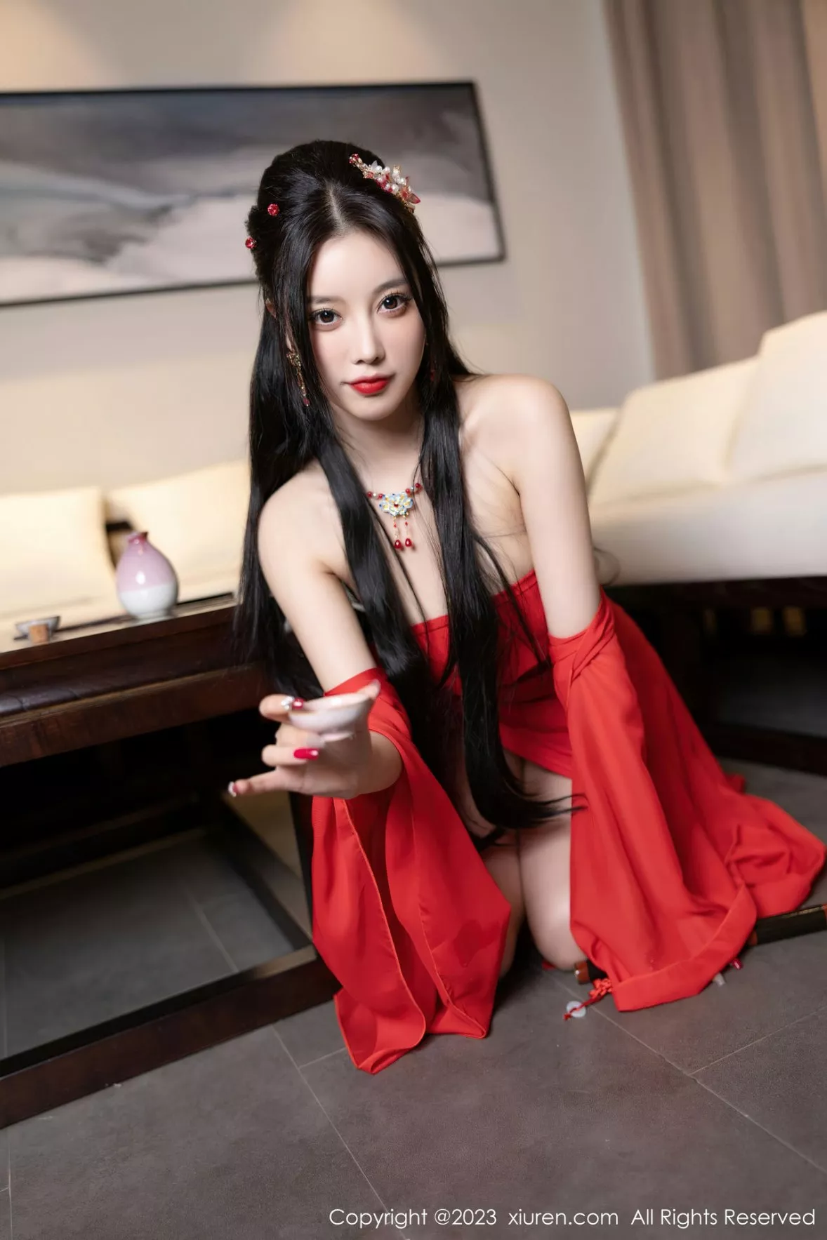 秀人集.com_[XiuRen秀人网]No.6149_女神杨晨晨Yome温泉性感半透红色丝绸秀丰满身材惹火诱惑写真88P