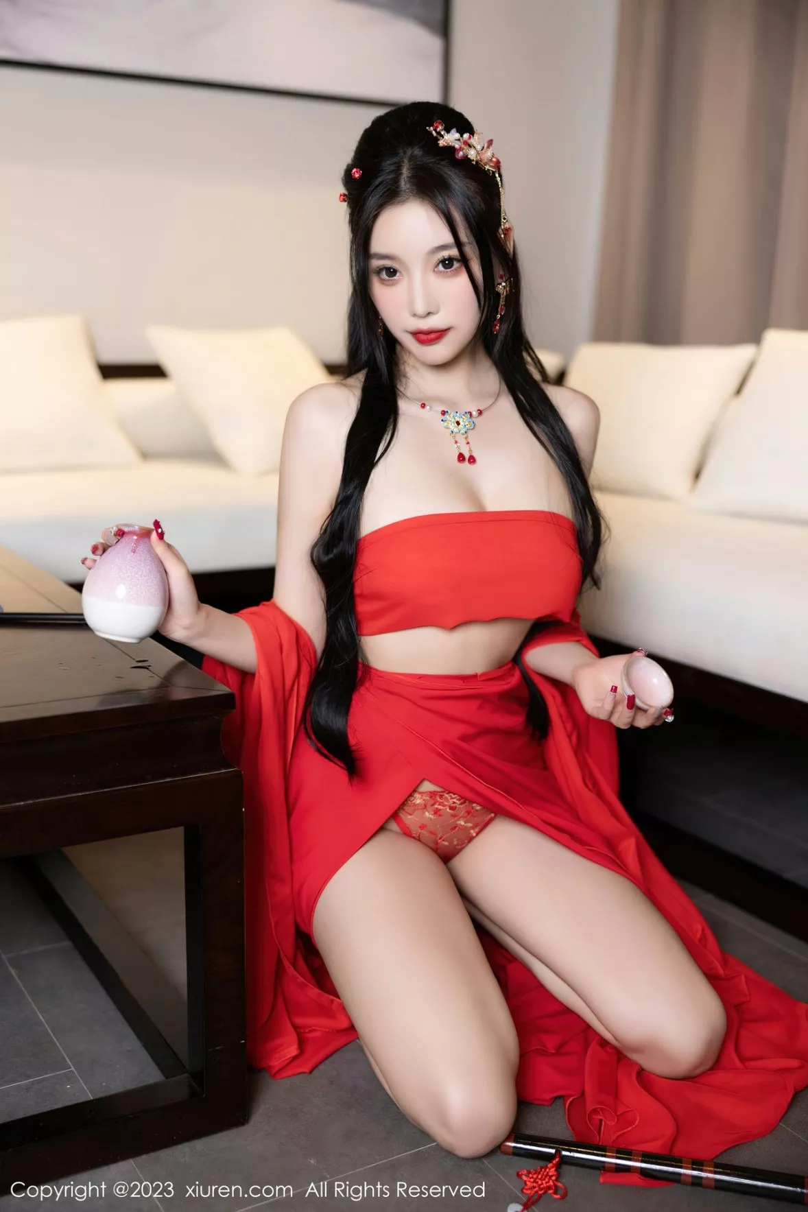 秀人集.com_[XiuRen秀人网]No.6149_女神杨晨晨Yome温泉性感半透红色丝绸秀丰满身材惹火诱惑写真88P