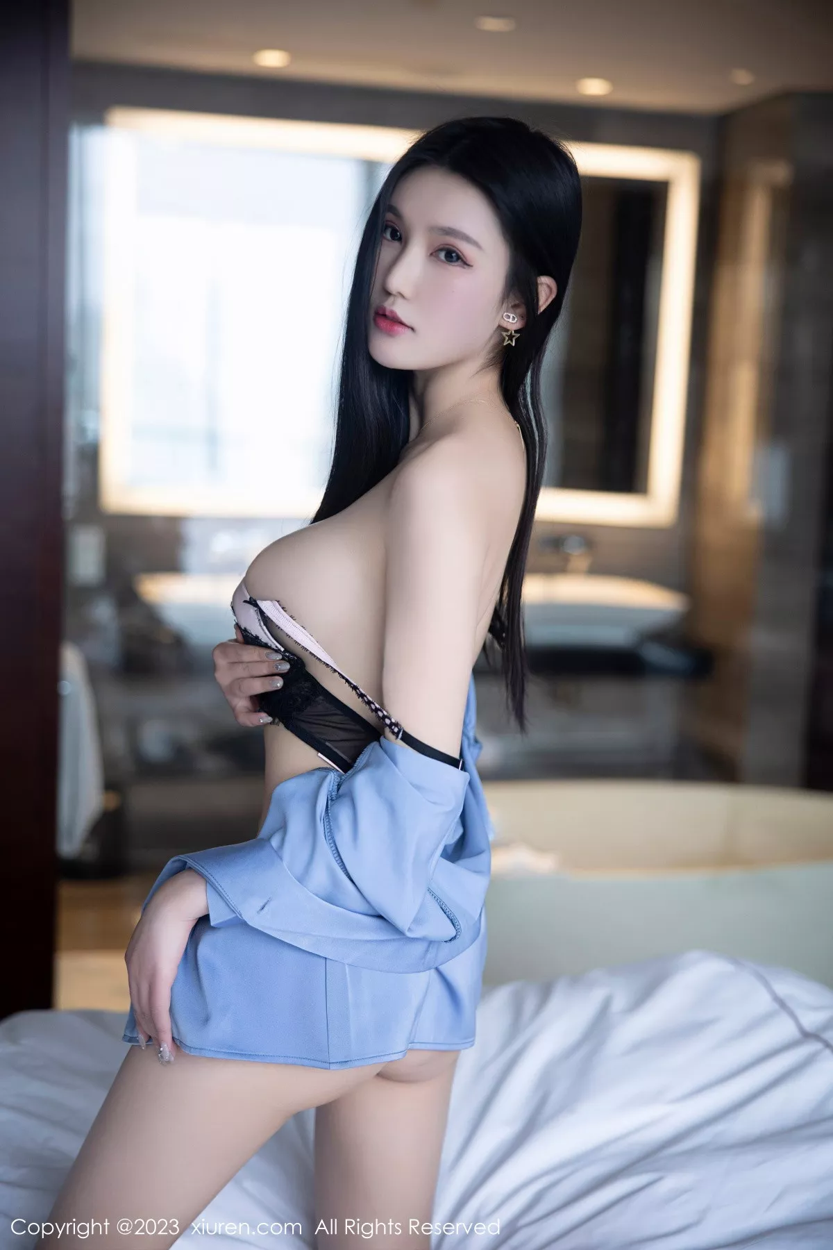 秀人集.com_[XiuRen秀人网]No.6254_新人模特圆圆酱性感Ol装扮露黑色蕾丝内衣配原色丝袜诱惑写真86P