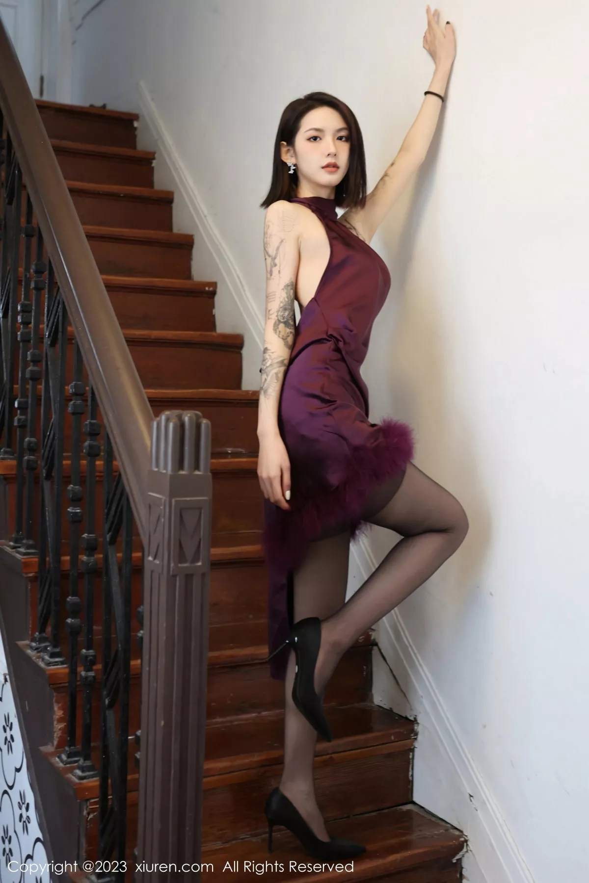 秀人集.com_[XiuRen秀人网]No.6280_模特乔一一性感紫色连衣裙配超薄黑丝秀曼妙身姿迷人诱惑写真71P