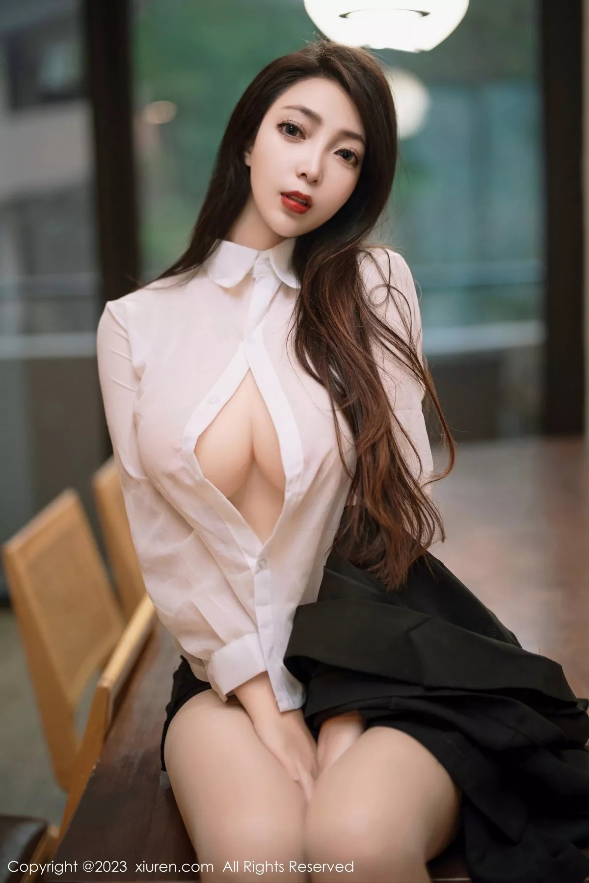 秀人集.com_[XiuRen秀人网]No.6341_模特娇喘JC性感薄透白T配黑色短裙露超薄肉丝秀翘臀诱惑写真65P