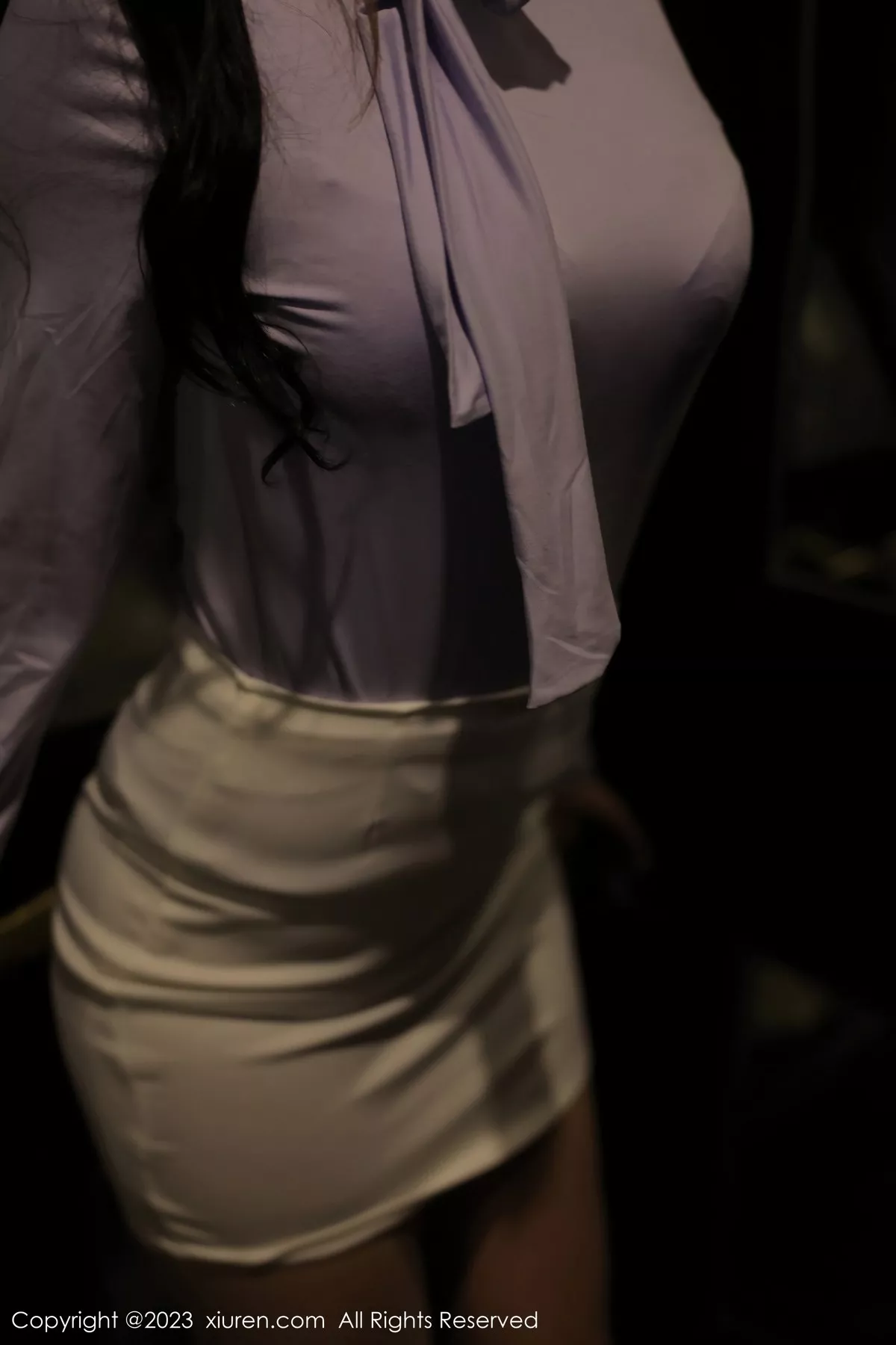 秀人集.com_[XiuRen秀人网]No.6389_模特江真真浅紫上衣配白短裙露性感白色蕾丝内衣完美诱惑写真100P