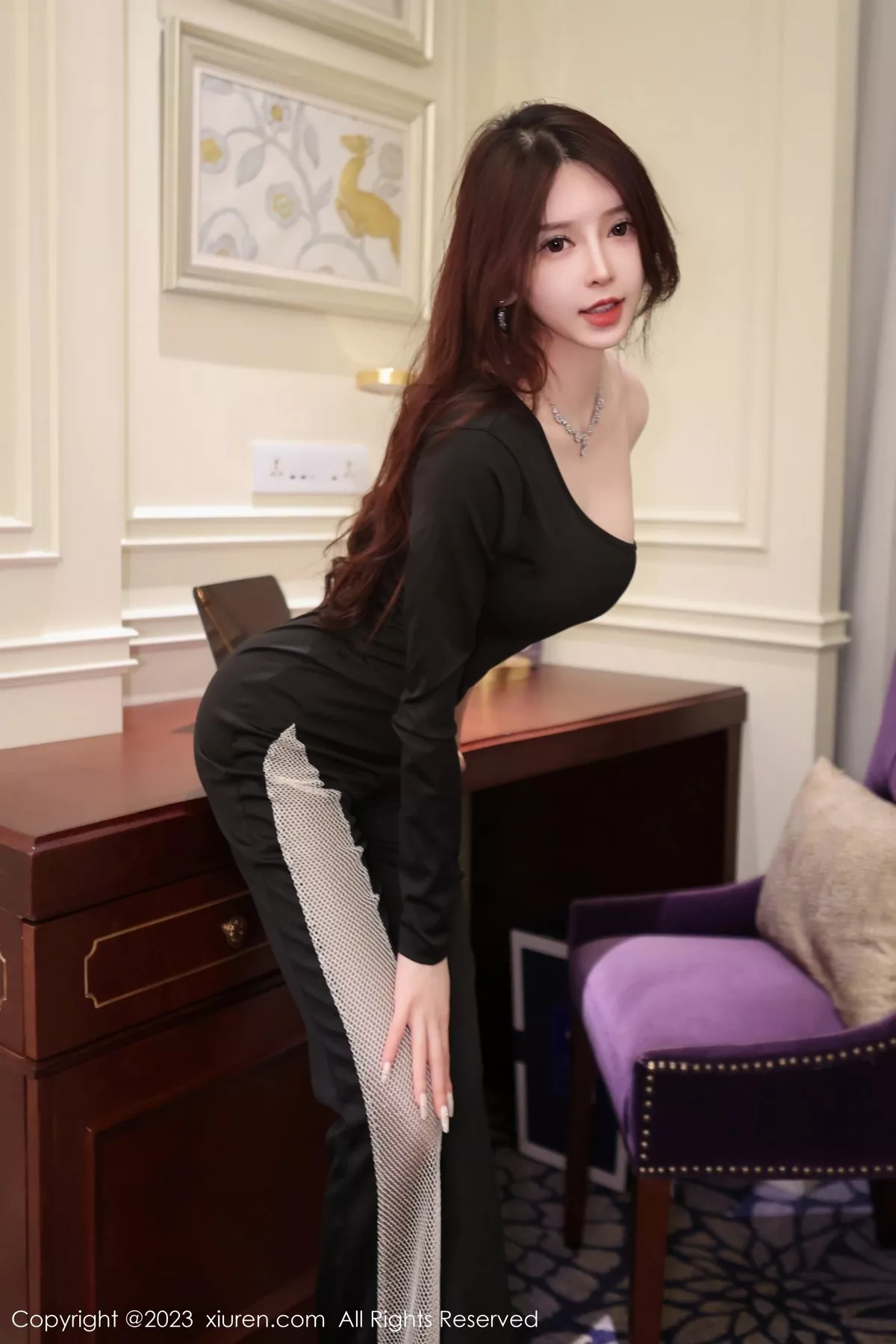 秀人集.com_[XiuRen秀人网]No.6417_模特玉兔miki脱黑色简约套装露黑色蕾丝内衣超薄黑丝诱惑写真95P
