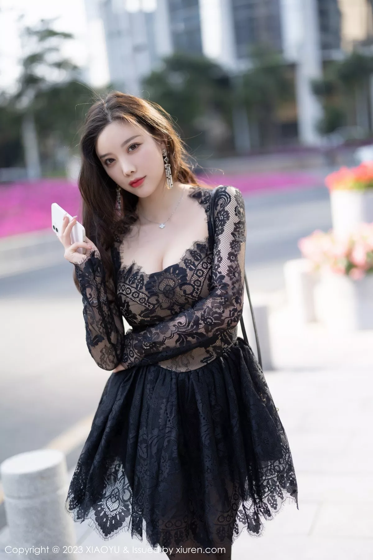 秀人集.com_[XiaoYu画语界]Vol.988_女神杨晨晨Yome性感黑色蕾丝连衣短裙露黑色内衣完美诱惑写真92P