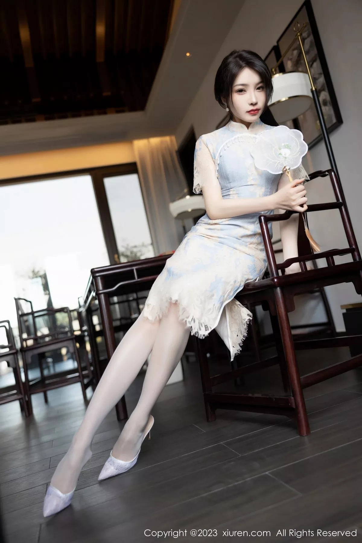 秀人集.com_[XiuRen秀人网]No.6434_女神徐莉芝Booty脱浅色旗袍露蓝浅色蕾丝内衣开档肉丝诱惑写真87P