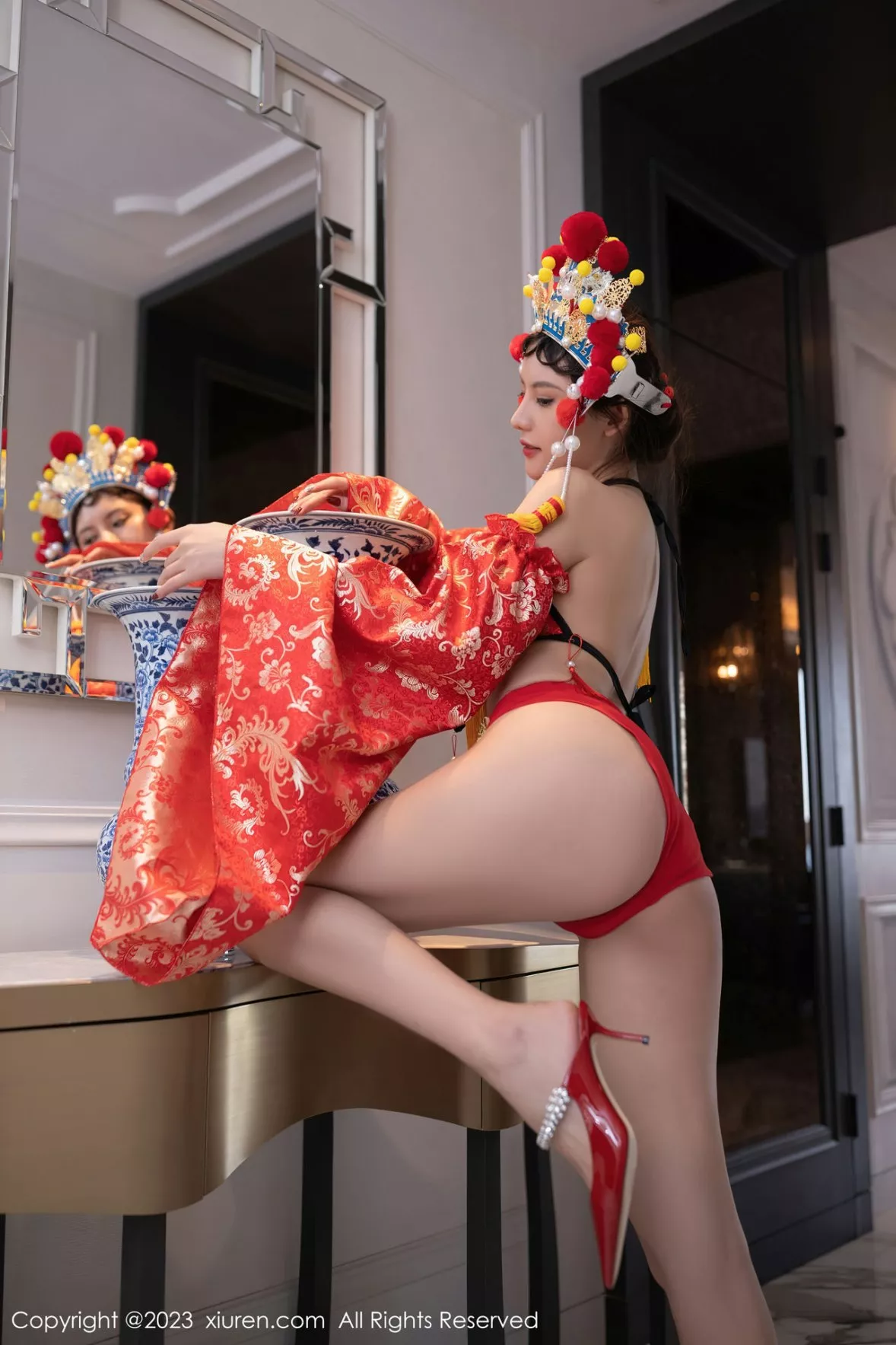 秀人集.com_[XiuRen秀人网]No.6308_模特就是阿朱啊喜庆花嫁主题私房半脱露曼妙绝美身姿诱惑写真81P