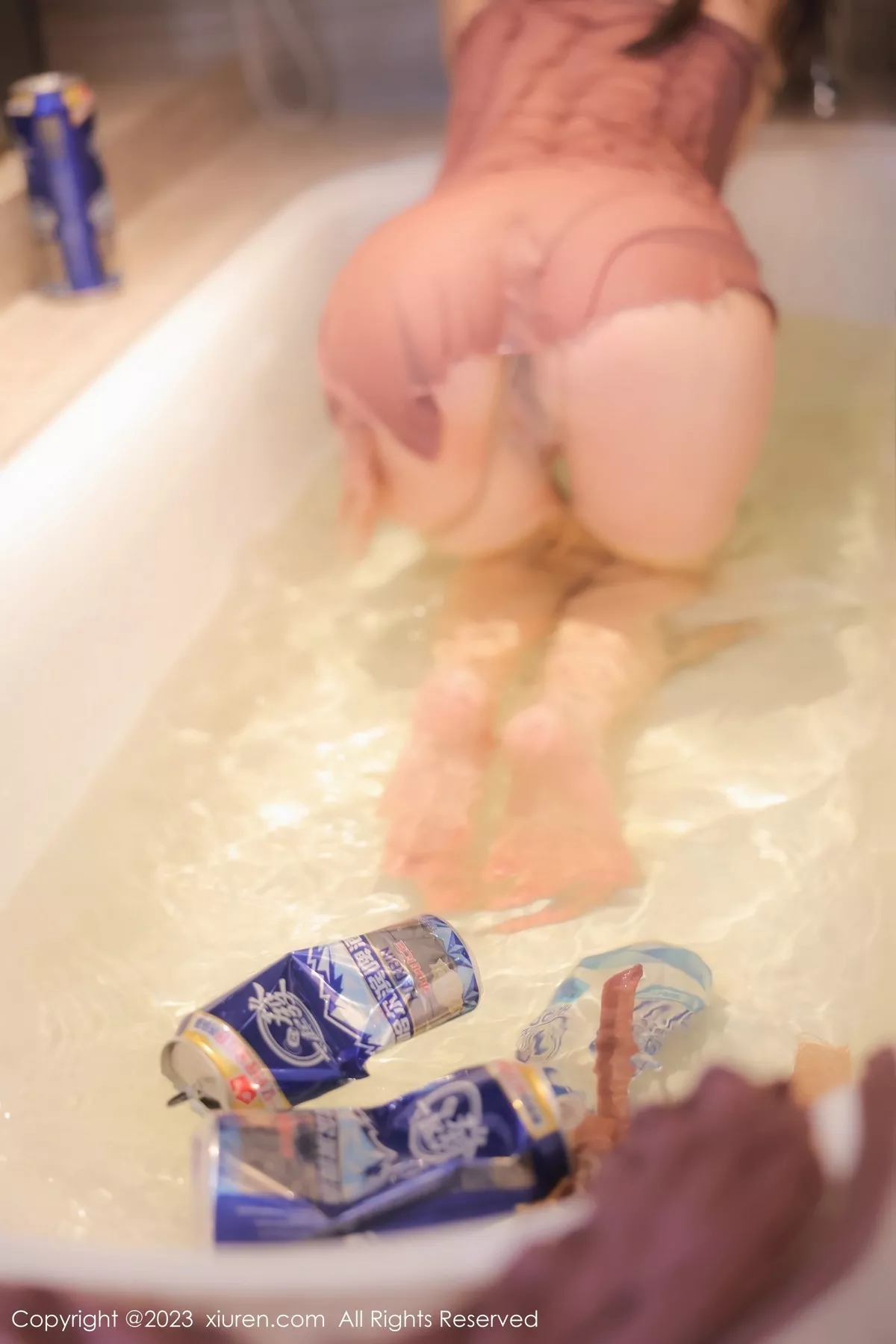 秀人集.com_[XiuRen秀人网]No.6558_模特谢小蒽私房浴室红灰色轻透薄纱睡裙配超薄肉丝湿身诱惑写真79P